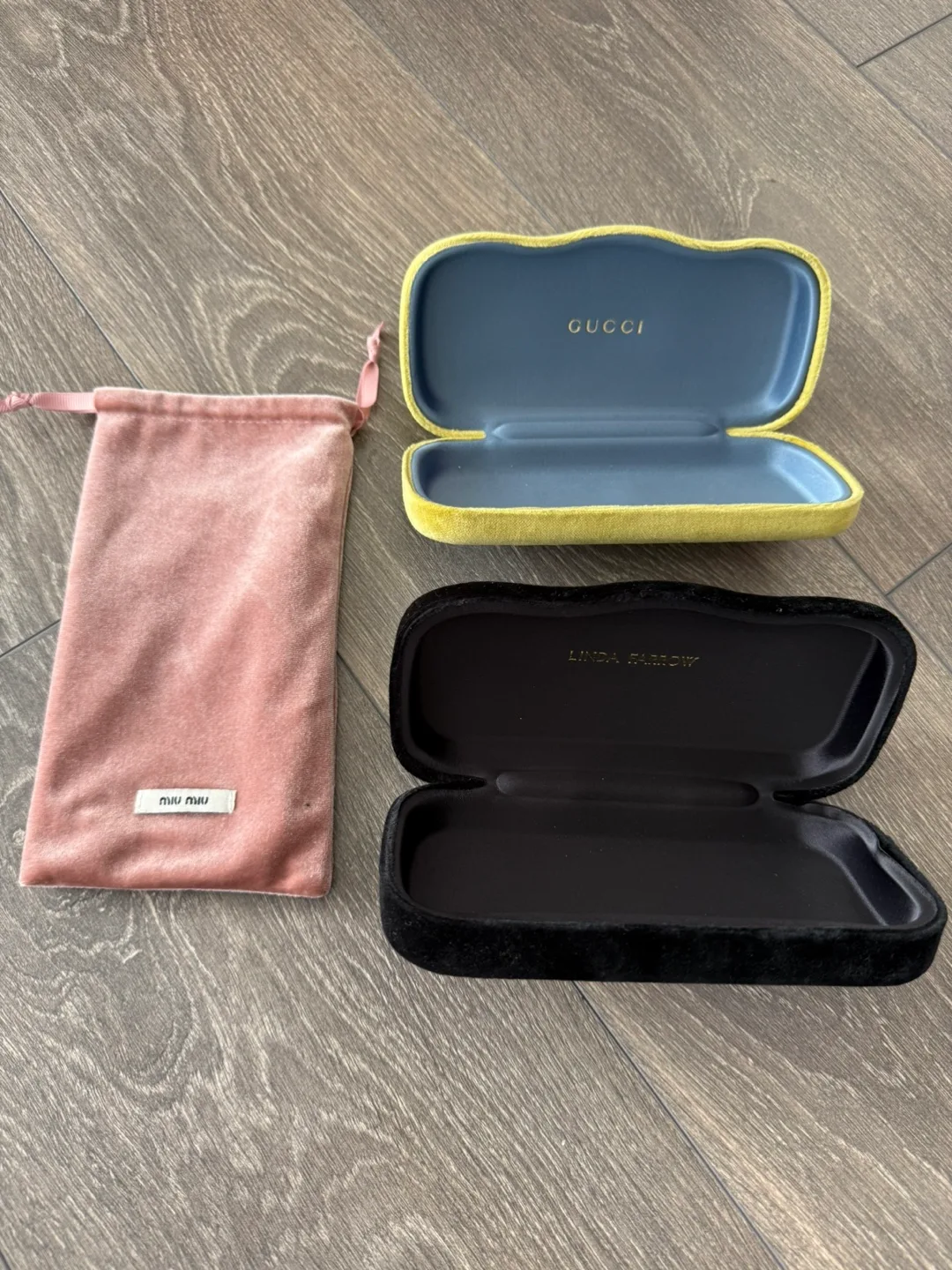 Gucci & Linda Farrow Sunglass Cases with Miu Miu Dust Bag thumbnail