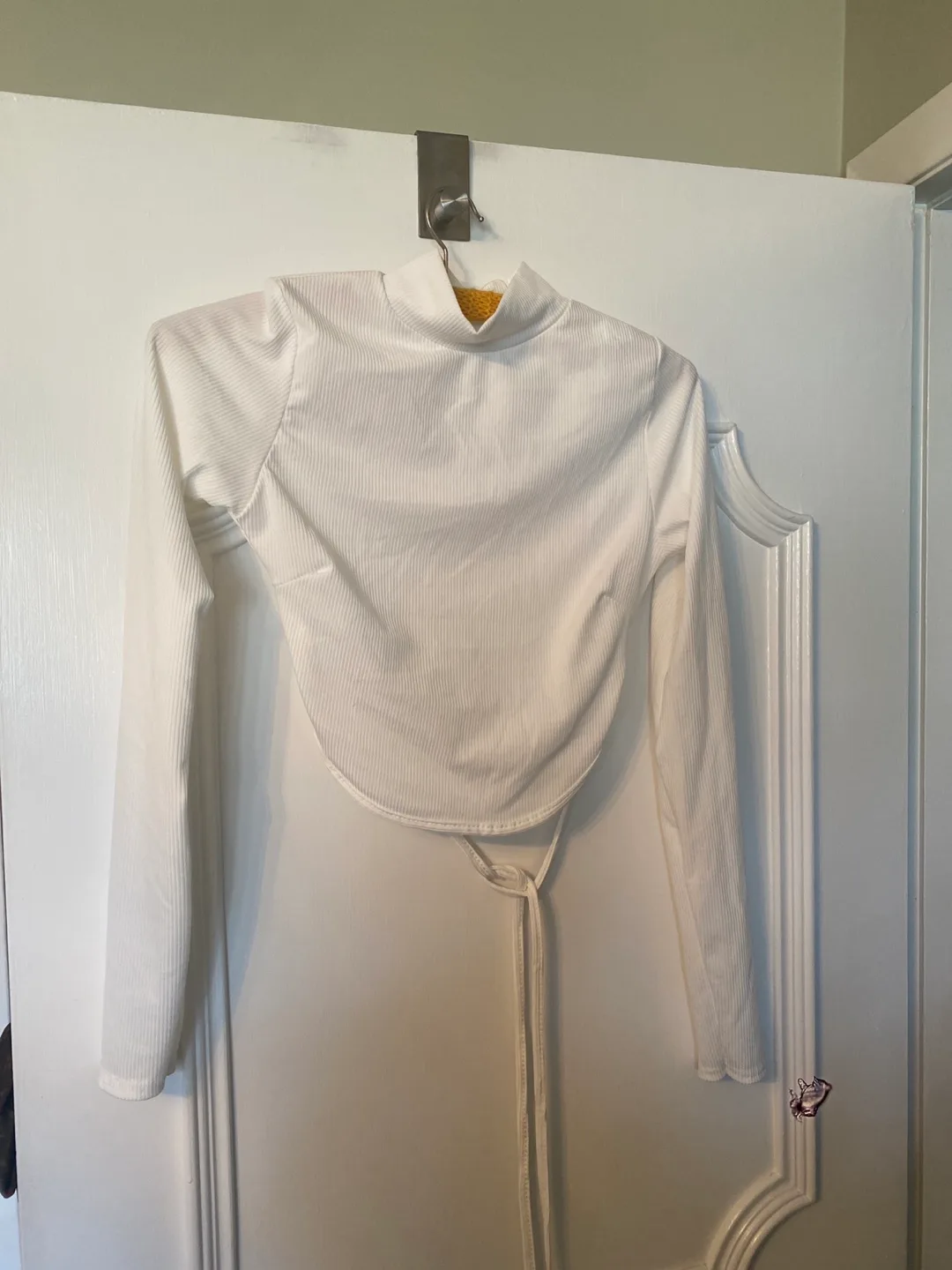 Nasty Gal White Open Back Top - Size S thumbnail