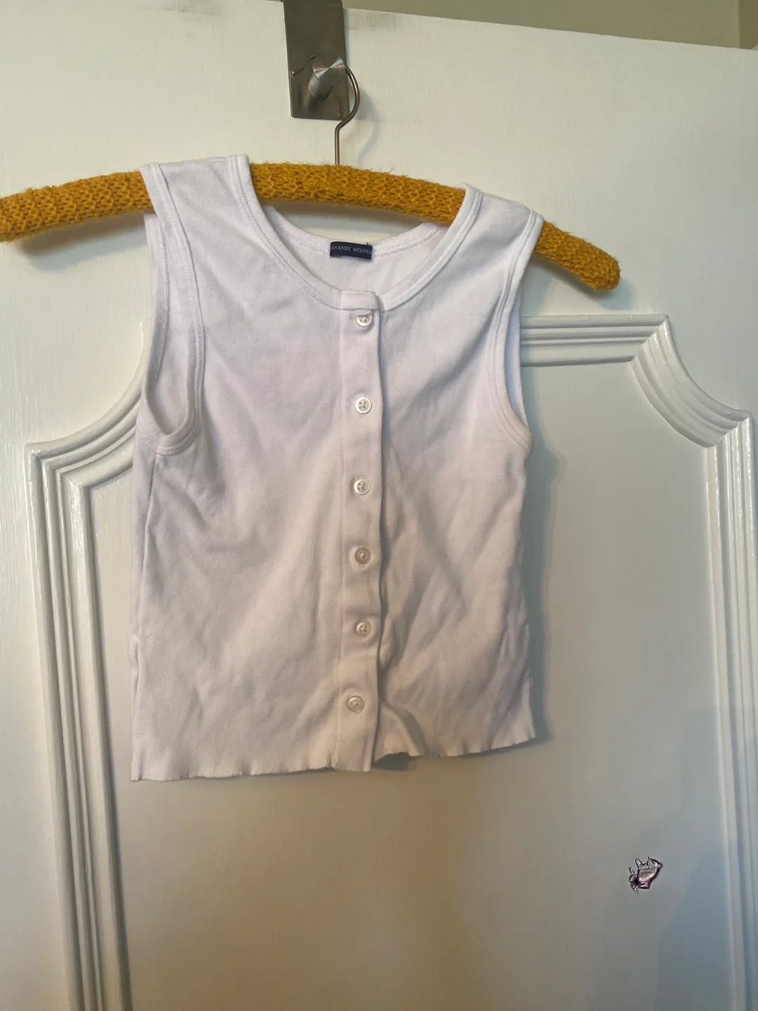 Brandy Melville White Tank Top - Size 2 thumbnail