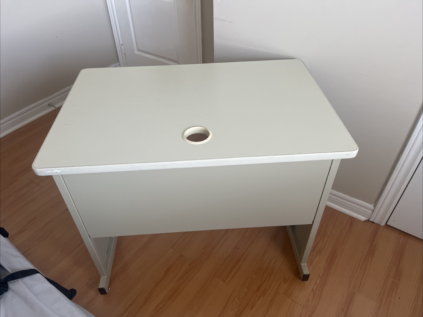 Beige Metal Desk with Shelf - photo 4
