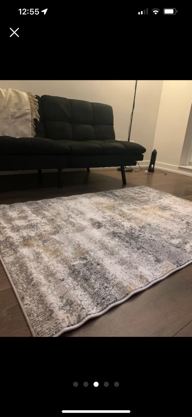 MUST GO ASAP!!! - Abstract Area Rug - Grey/Gold