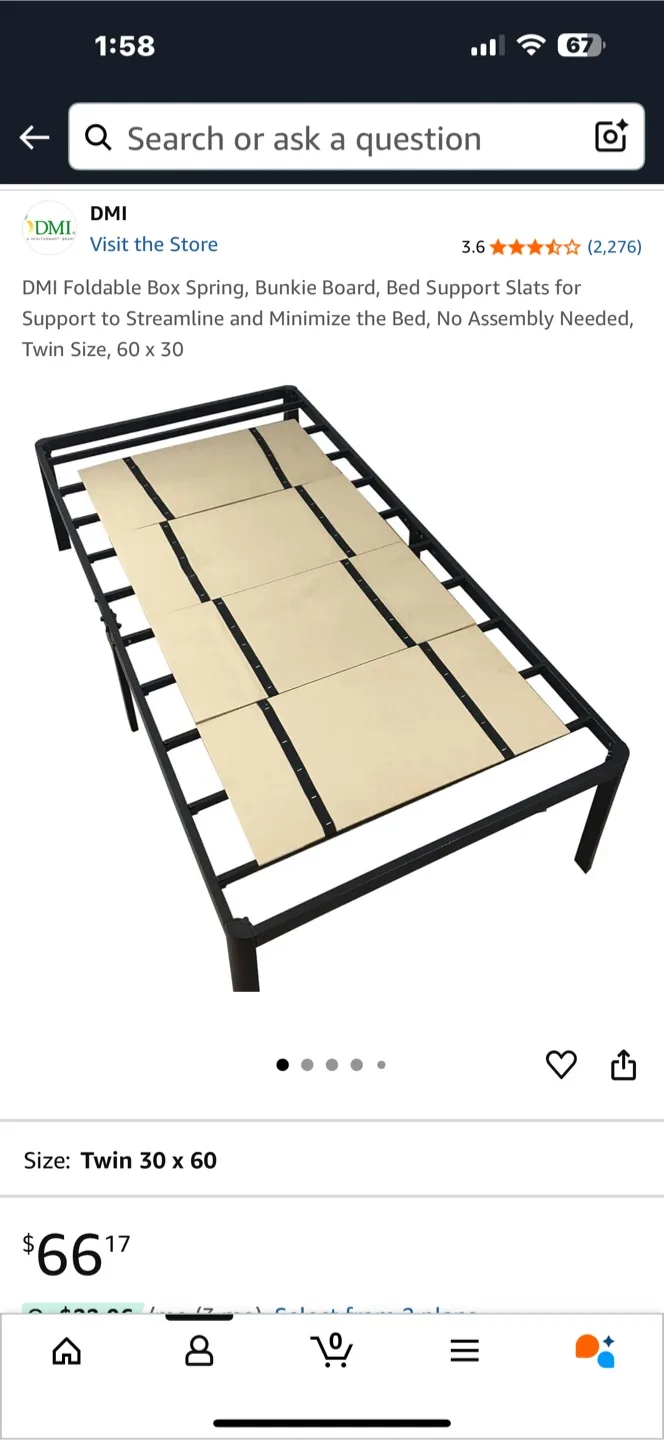 DMI Foldable Box Spring, Twin Size thumbnail