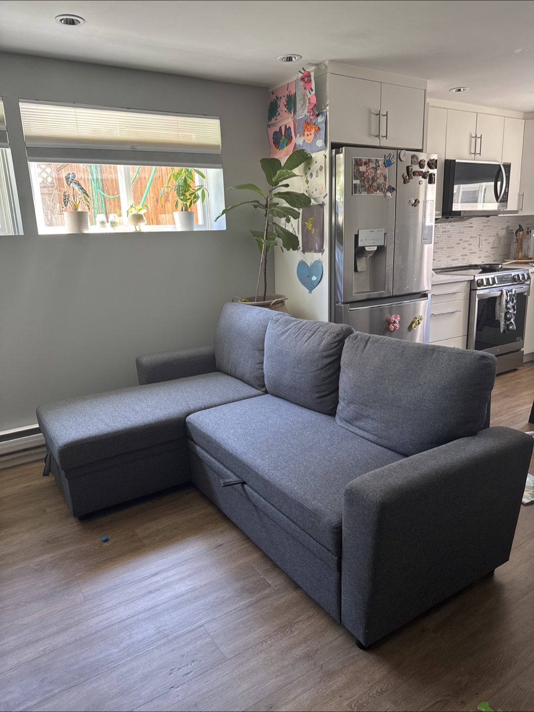 Grey Sectional Sofa with Storage - photo 2