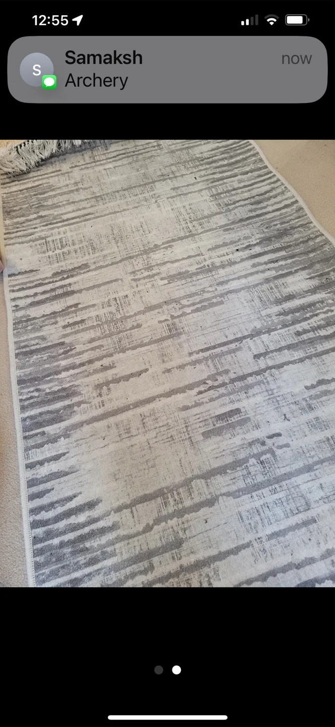 Grey & White Patterned Rug