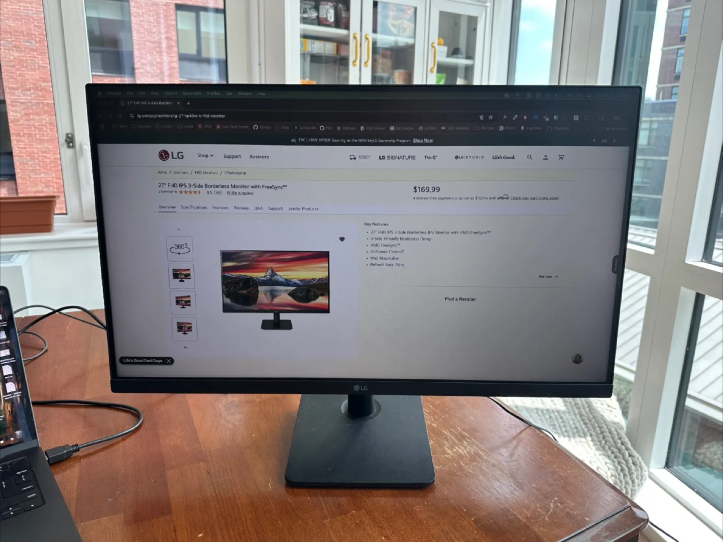 LG 27MP40W-B 27" FHD IPS Monitor w/ FreeSync thumbnail