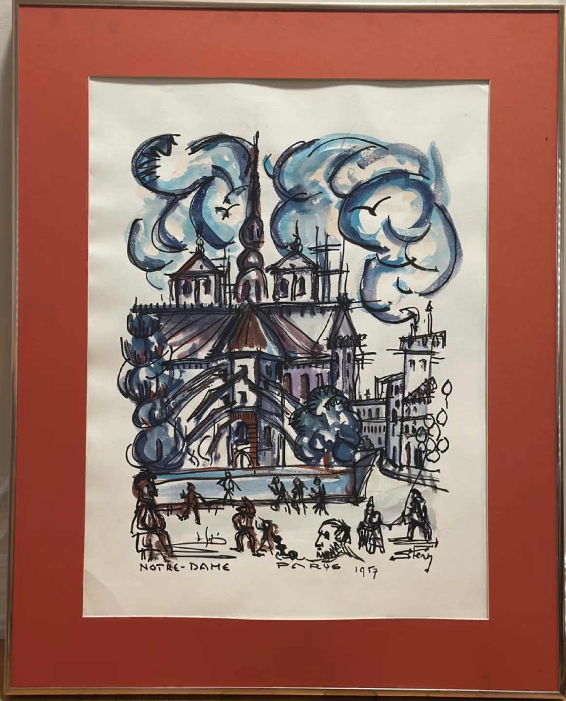 Notre-Dame Paris 1917 Art thumbnail
