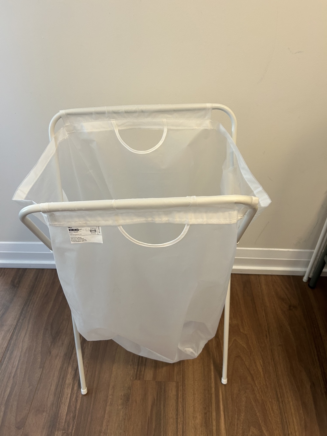 IKEA NORDRANA Laundry Bag with Stand - White
