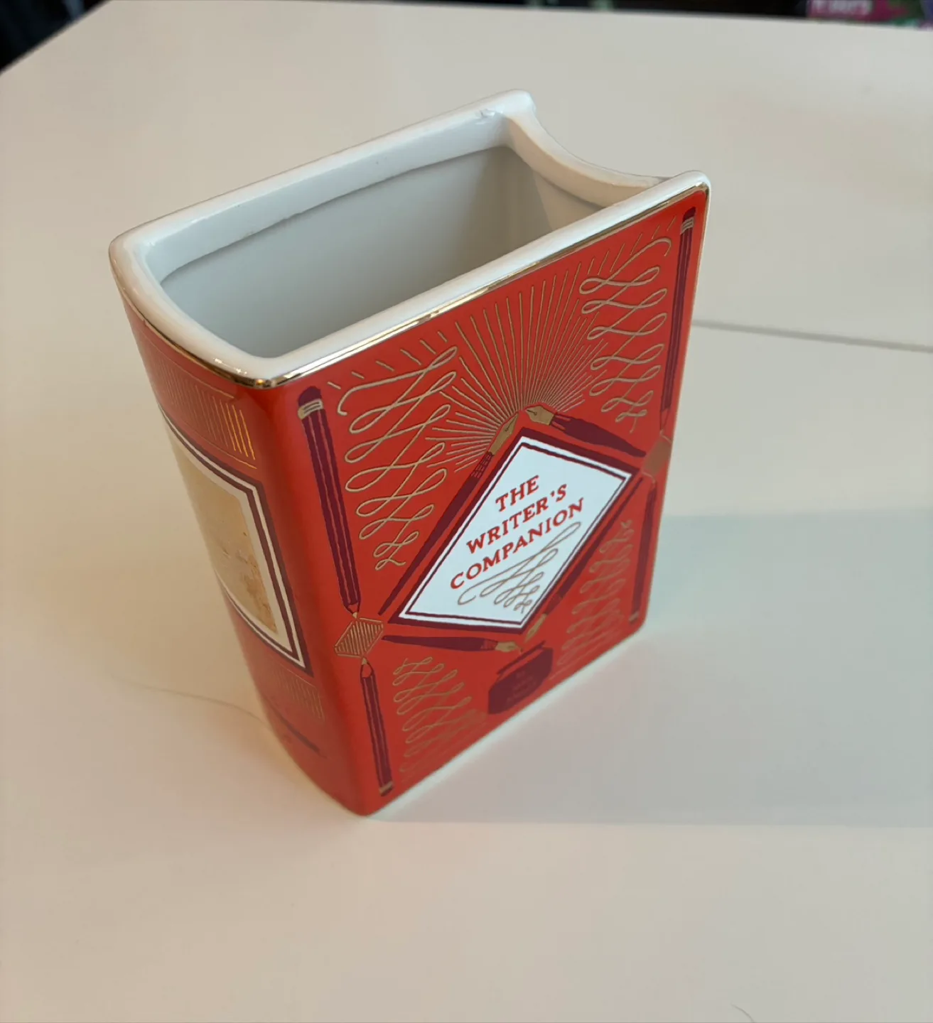 Ceramic book pencil holder thumbnail