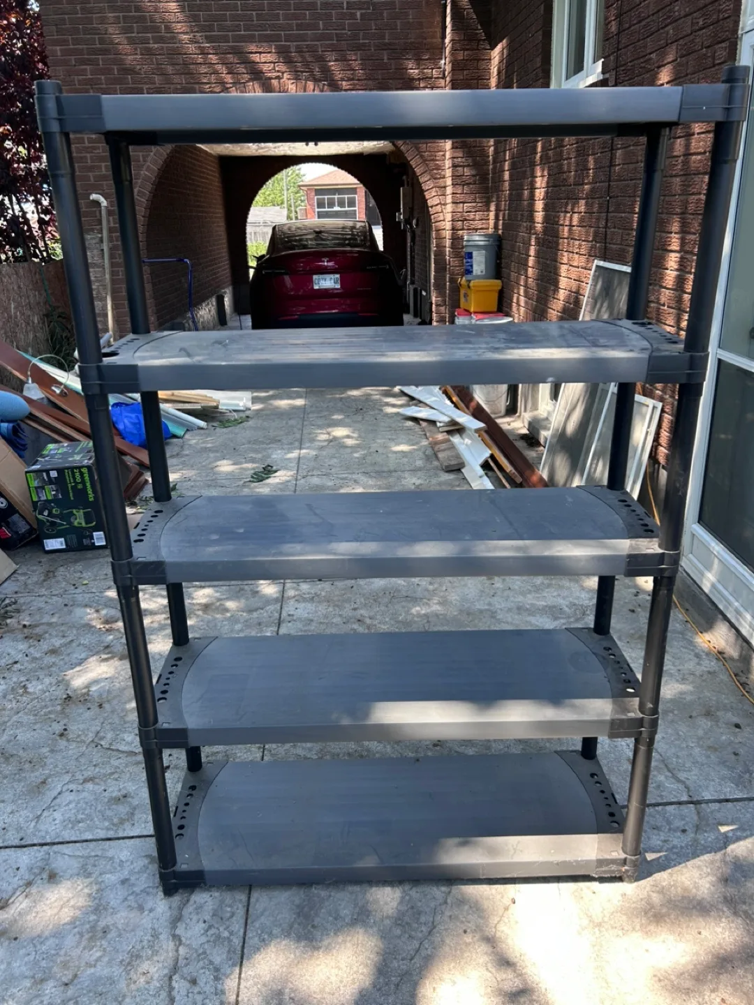 Black Plastic 5-Tier Shelf Unit thumbnail