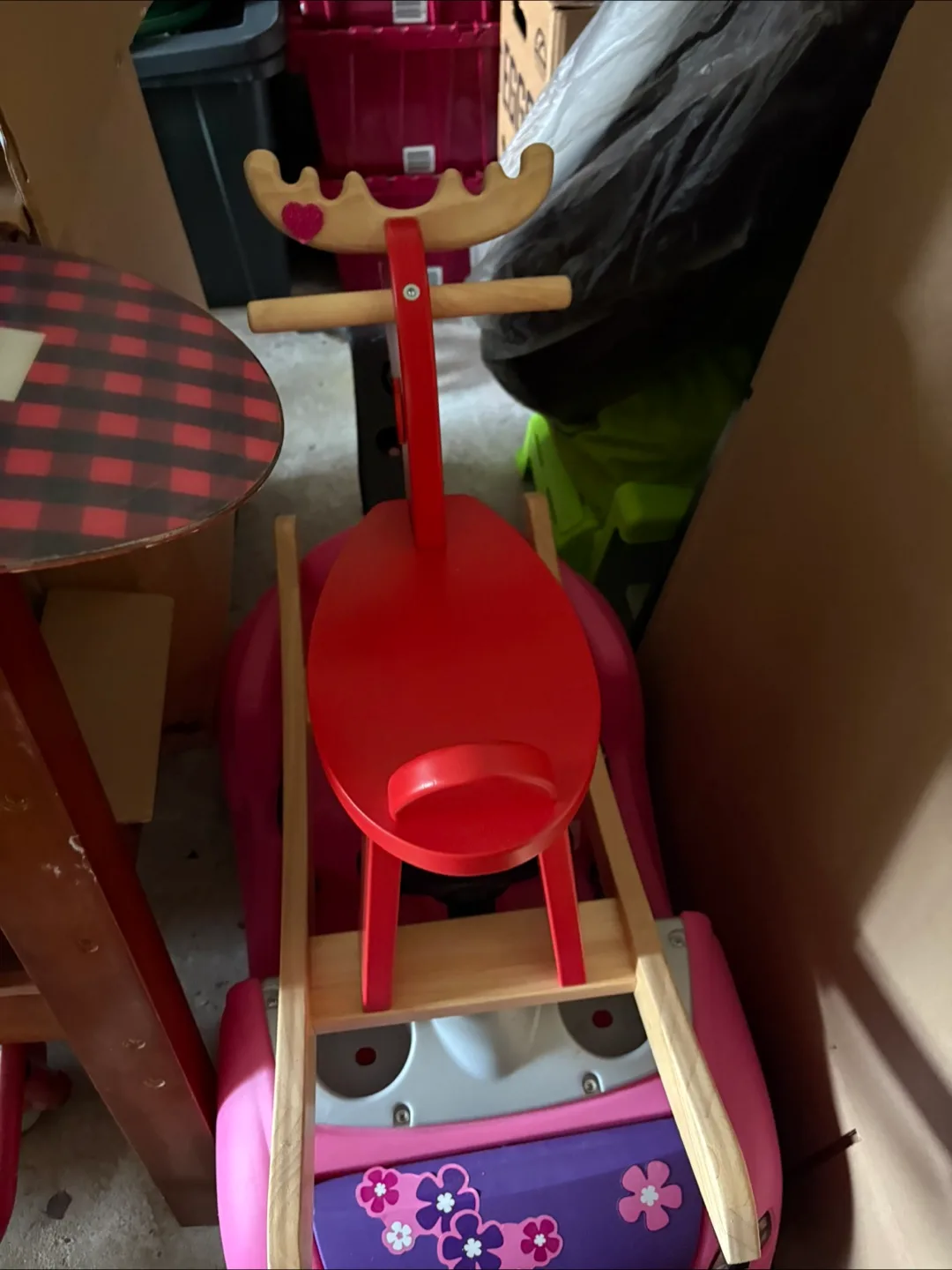 Red Wooden Moose Rocking Horse image indicator(3)