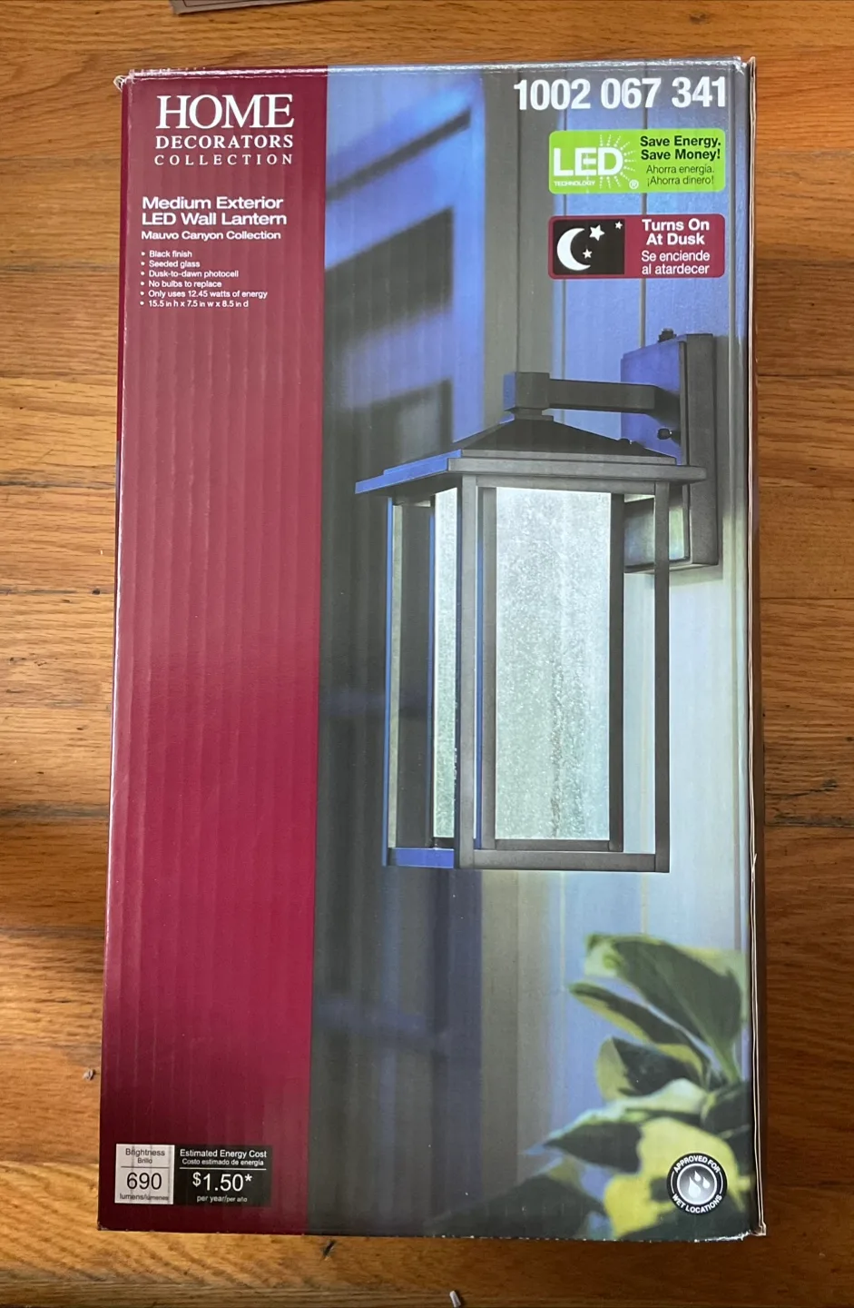 15.5 in. Black LED Outdoor Wall Light Fixture Porch Sconce thumbnail