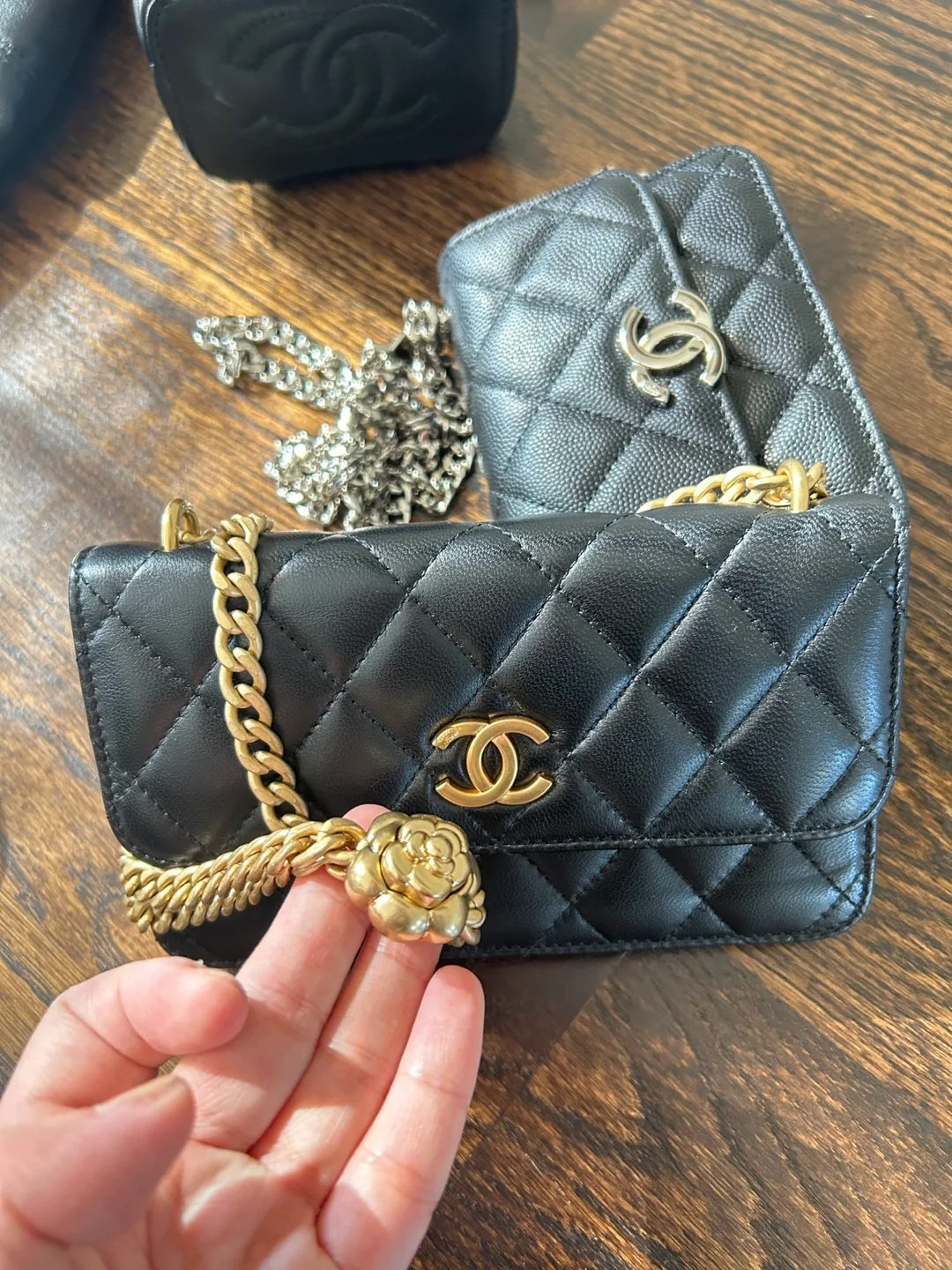 Chanel Black Quilted Wallet on Chain WOC thumbnail