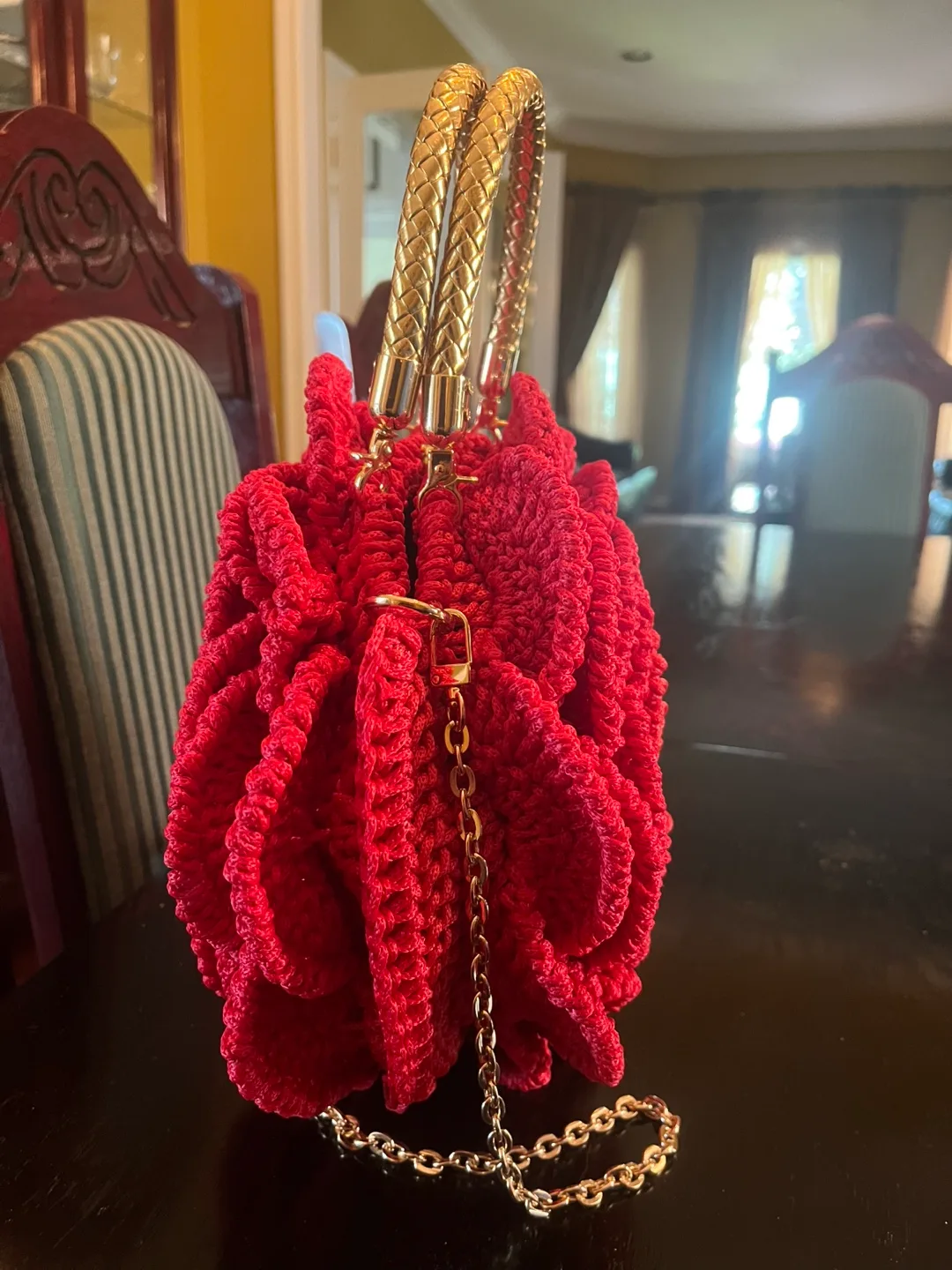 Red Rose Crochet Handbag image indicator(4)
