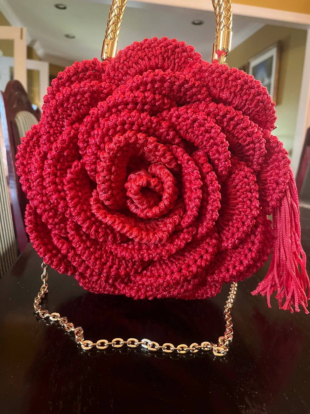 Red Rose Crochet Handbag image indicator(2)