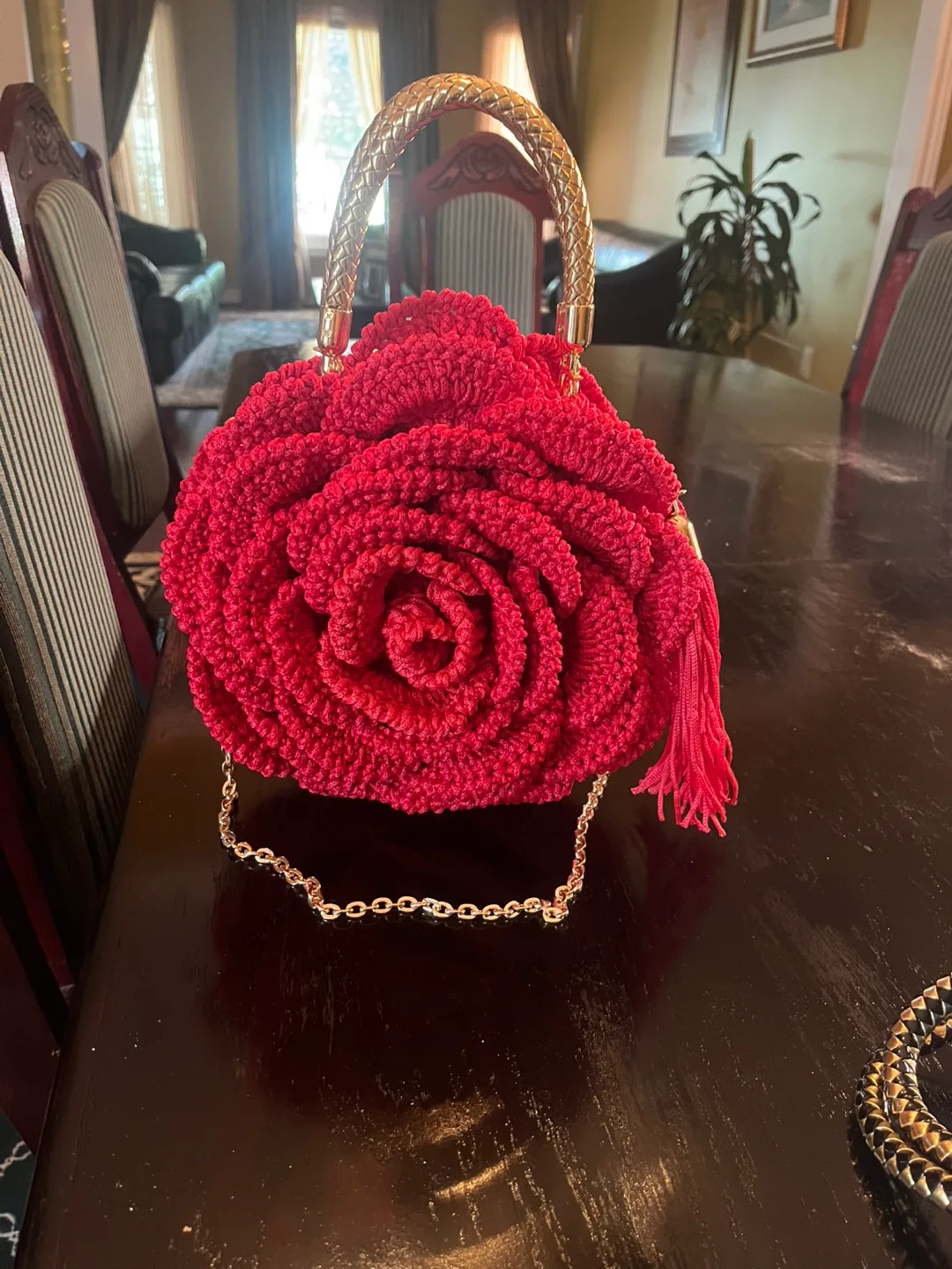 Red Rose Crochet Handbag image indicator(3)
