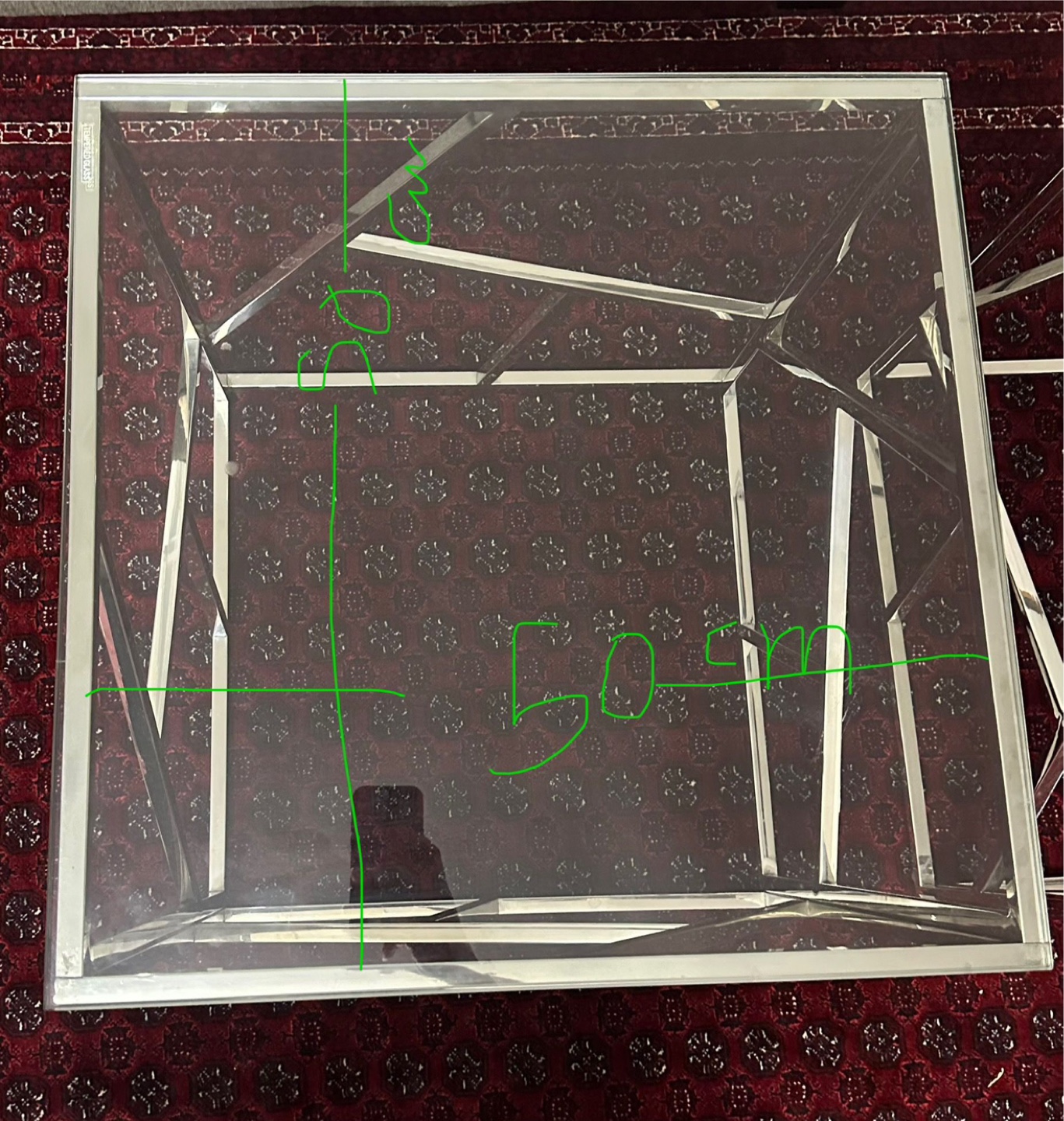Square Glass Top Chrome coffee tables - photo 2