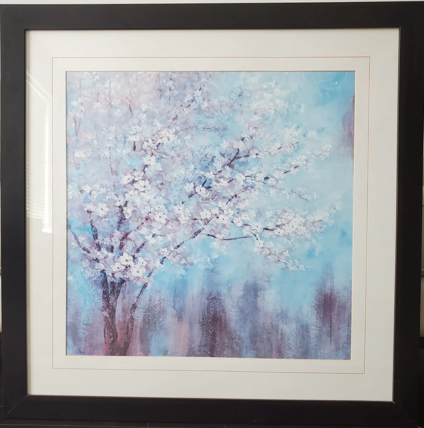 Framed Floral Tree Print saiz 85cm in 85 cm thumbnail