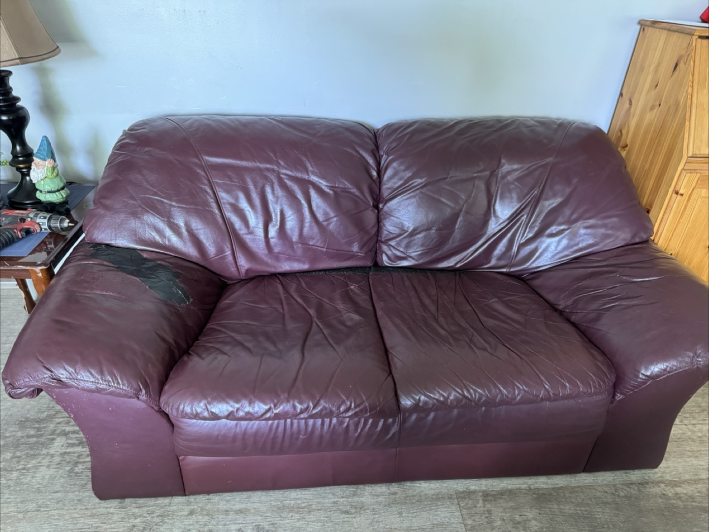 Burgundy Leather Sofa and Loveseat Set - photo 2