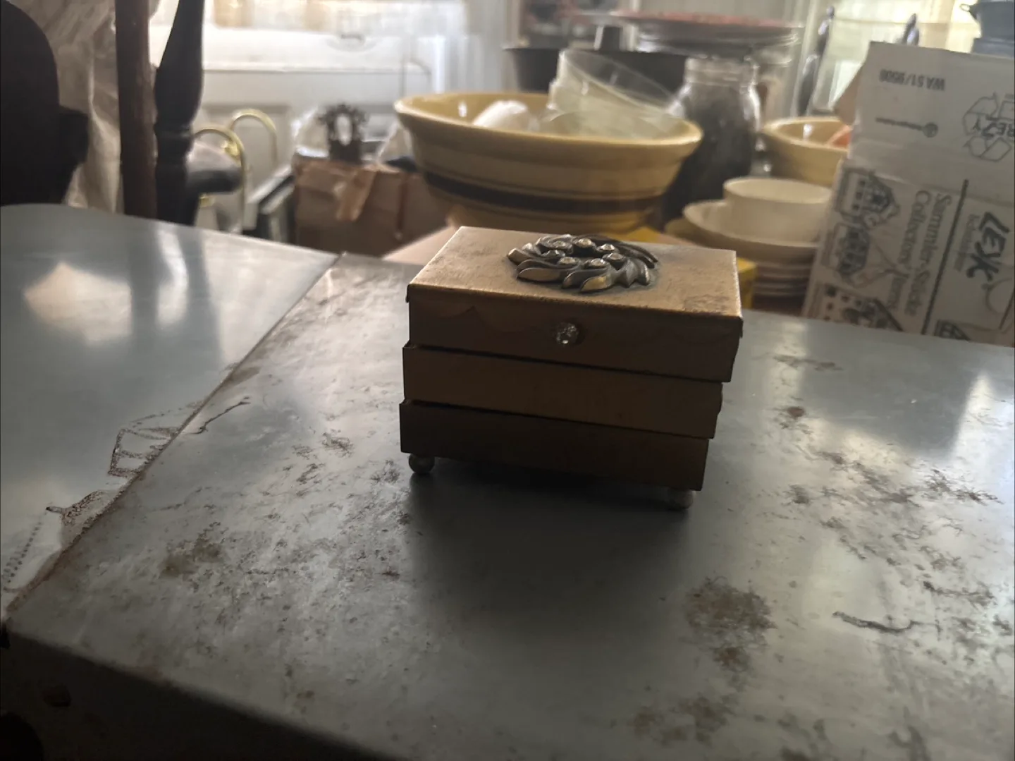 Vintage Jewelry Box with Accordion Drawers thumbnail