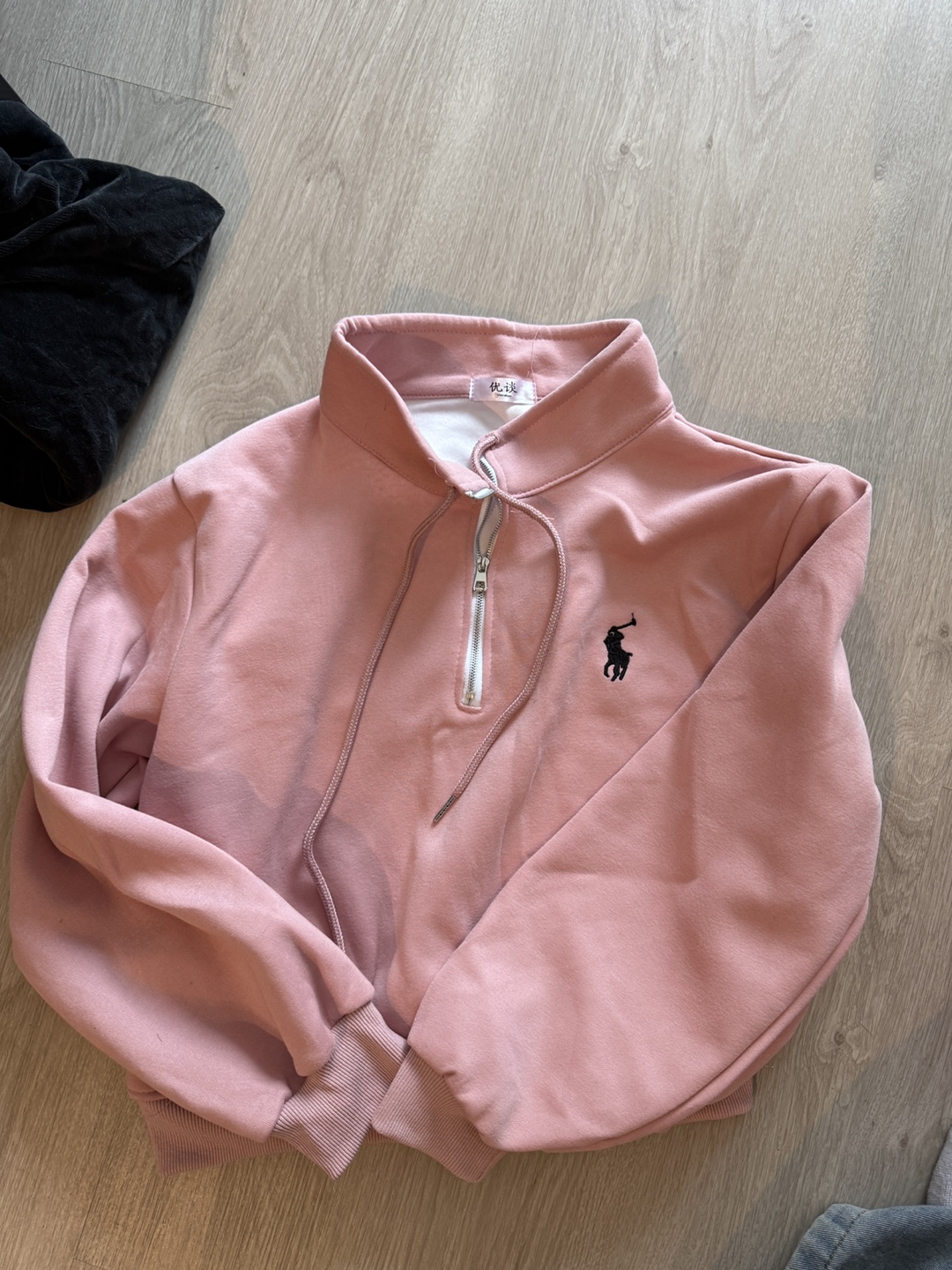 Pink Polo Half-Zip Sweatshirt