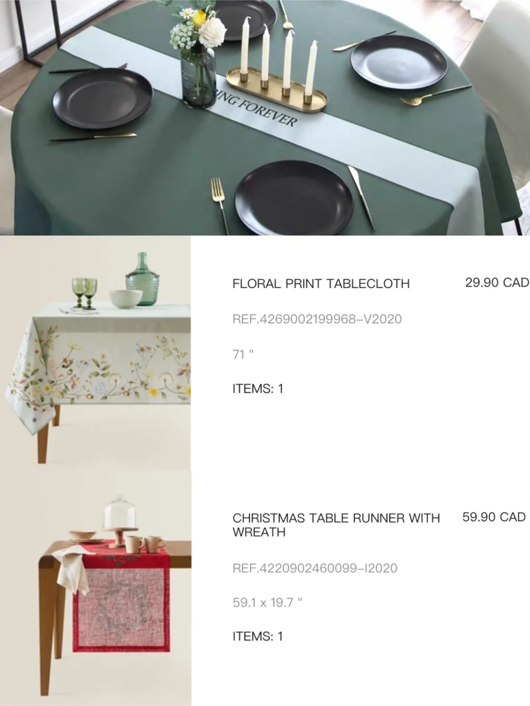 table cloth x3 zara home/christmas/waterproof thumbnail