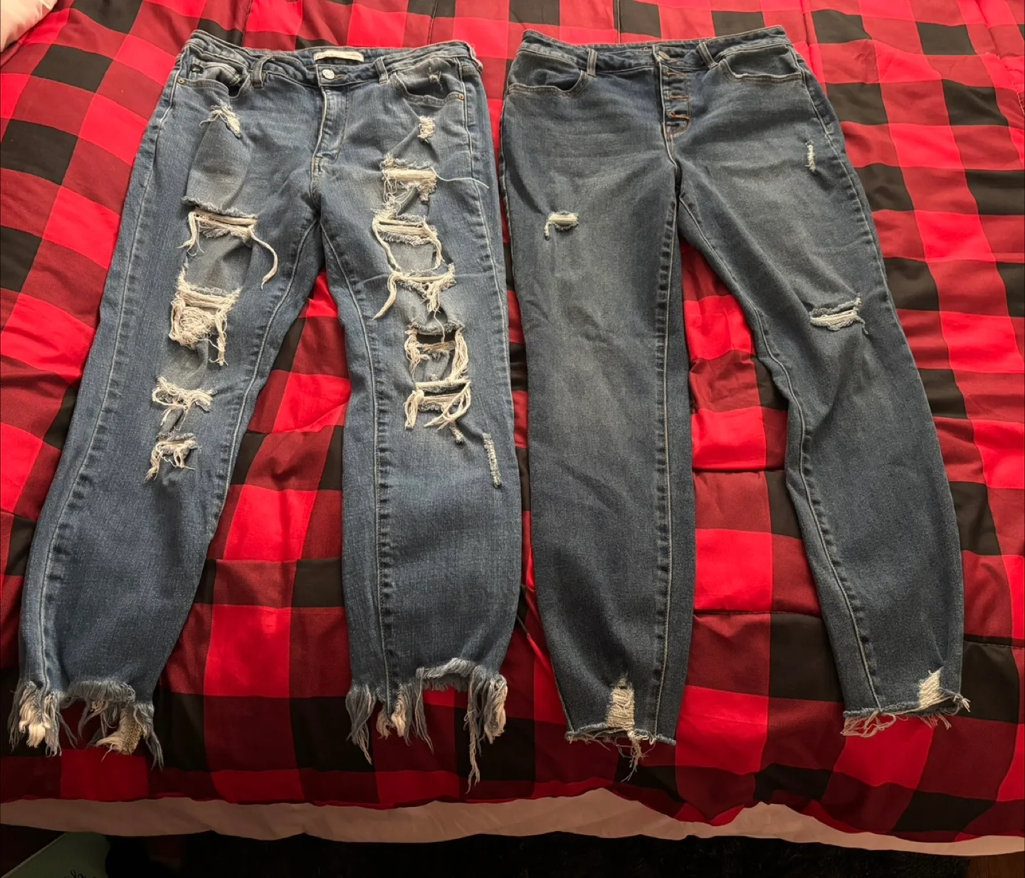 Two Pairs of Ripped Denim Jeans thumbnail