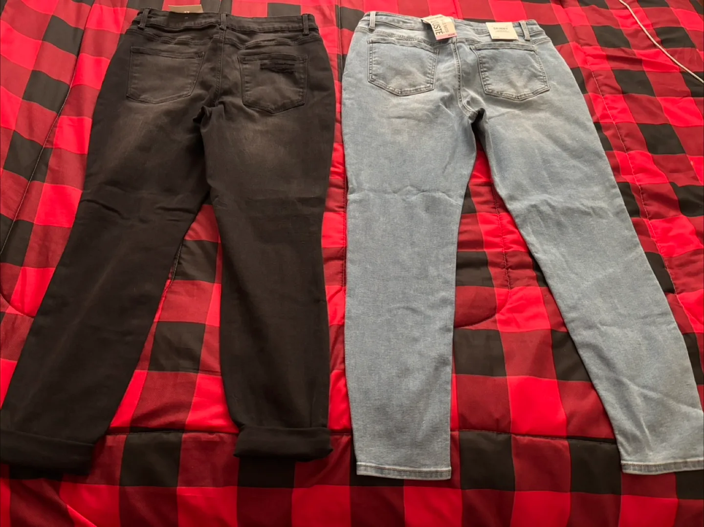 Two Pairs of Women's Jeans - Black & Light Blue image indicator(2)