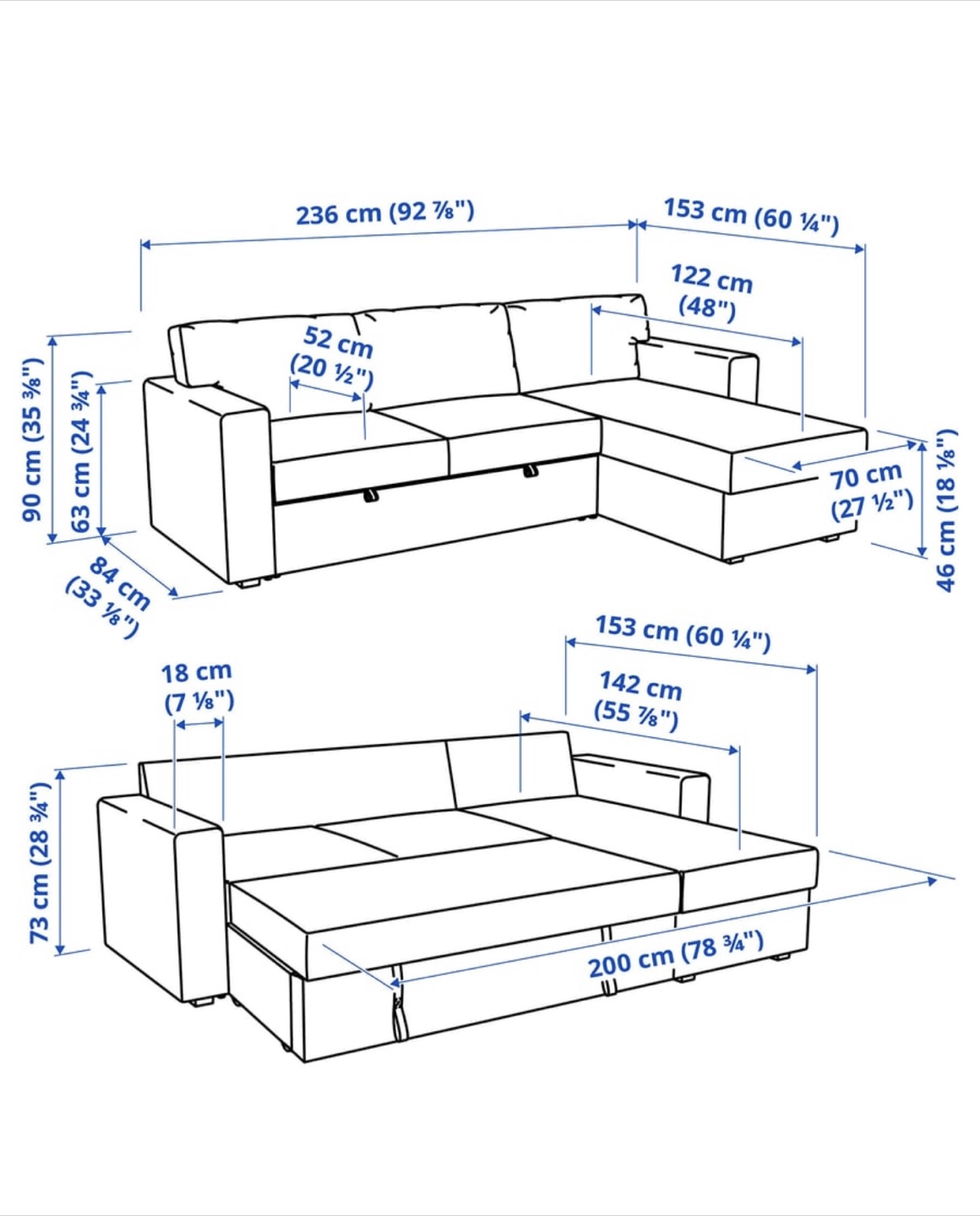 Sleeper Sofa Couch - Modern Pullout - Ikea Barslov - photo 4