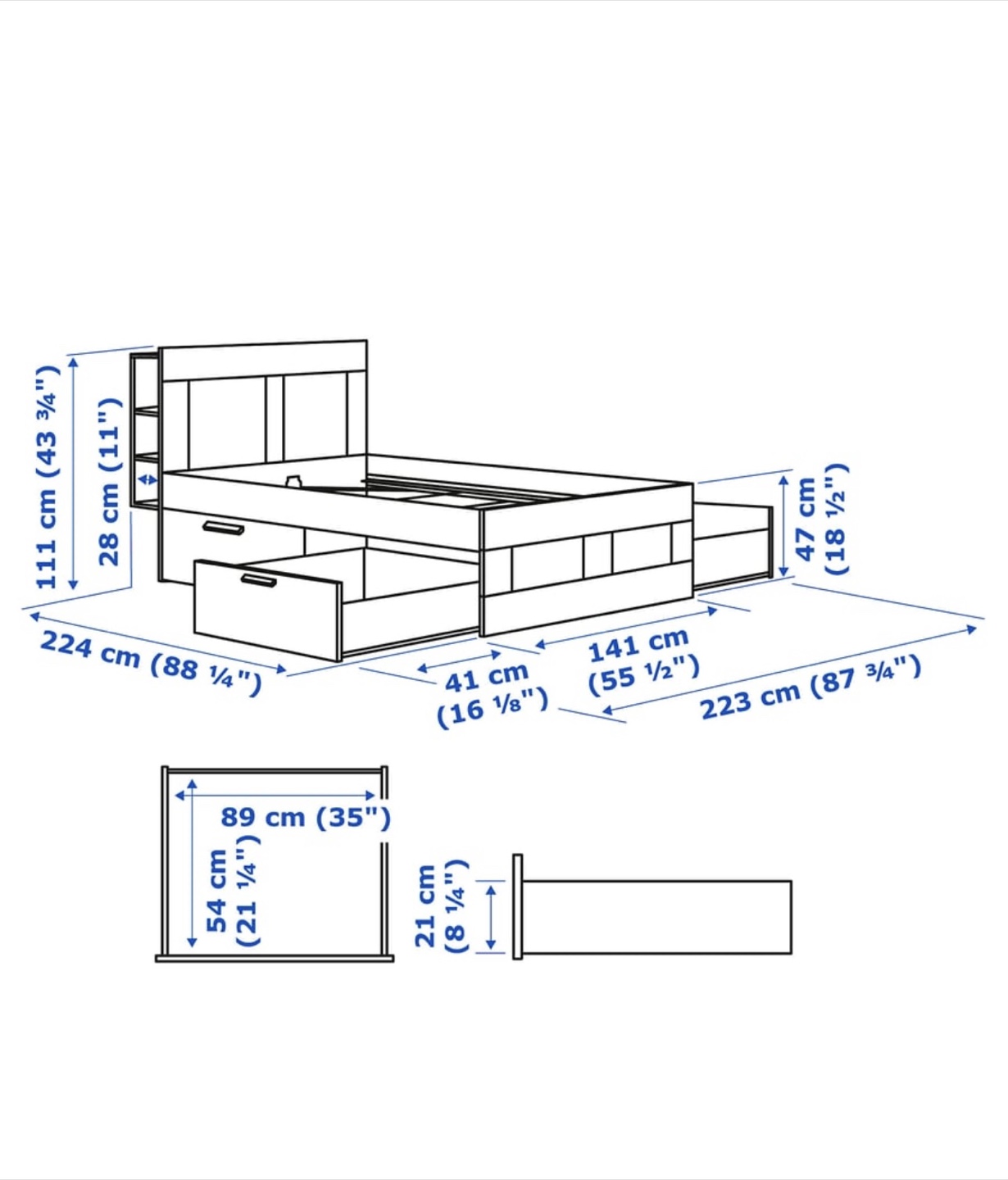 Ikea Brimnes Full Size Bed - photo 4
