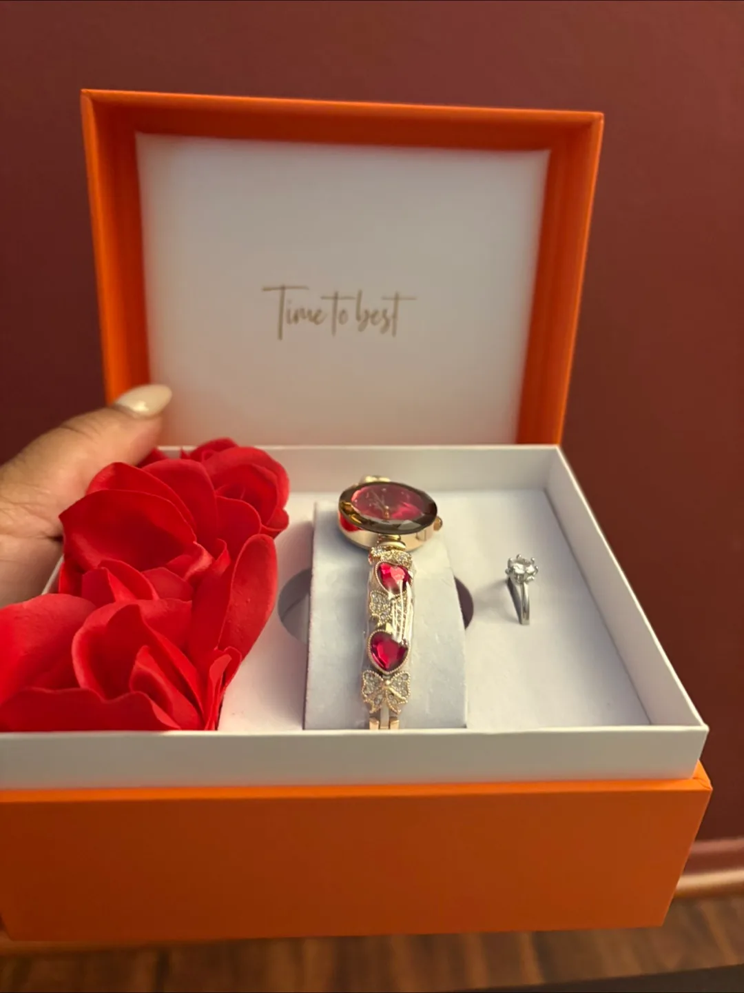 NEW Mukiki Watch and Ring Set - Gold and Pink image indicator(7)