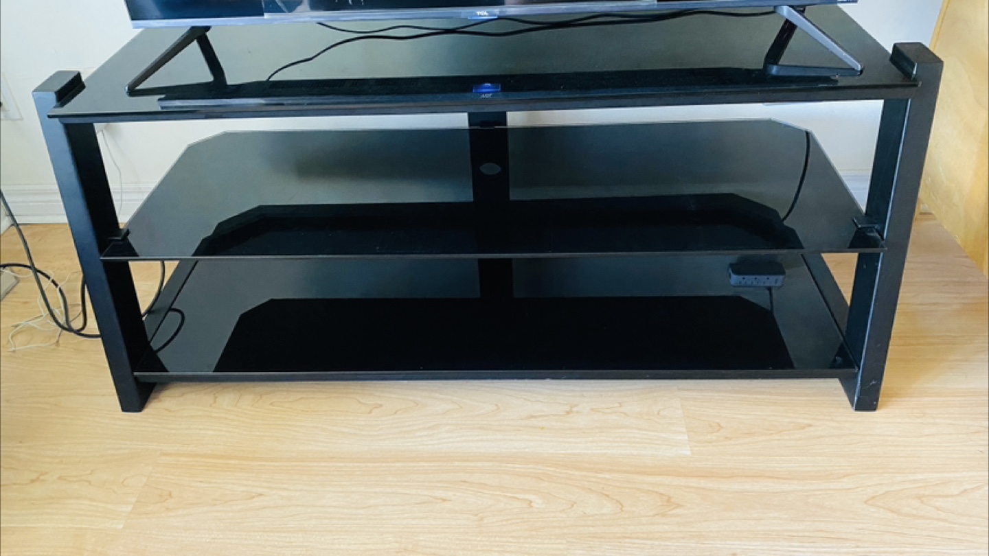 Black Glass TV Stand - photo 2