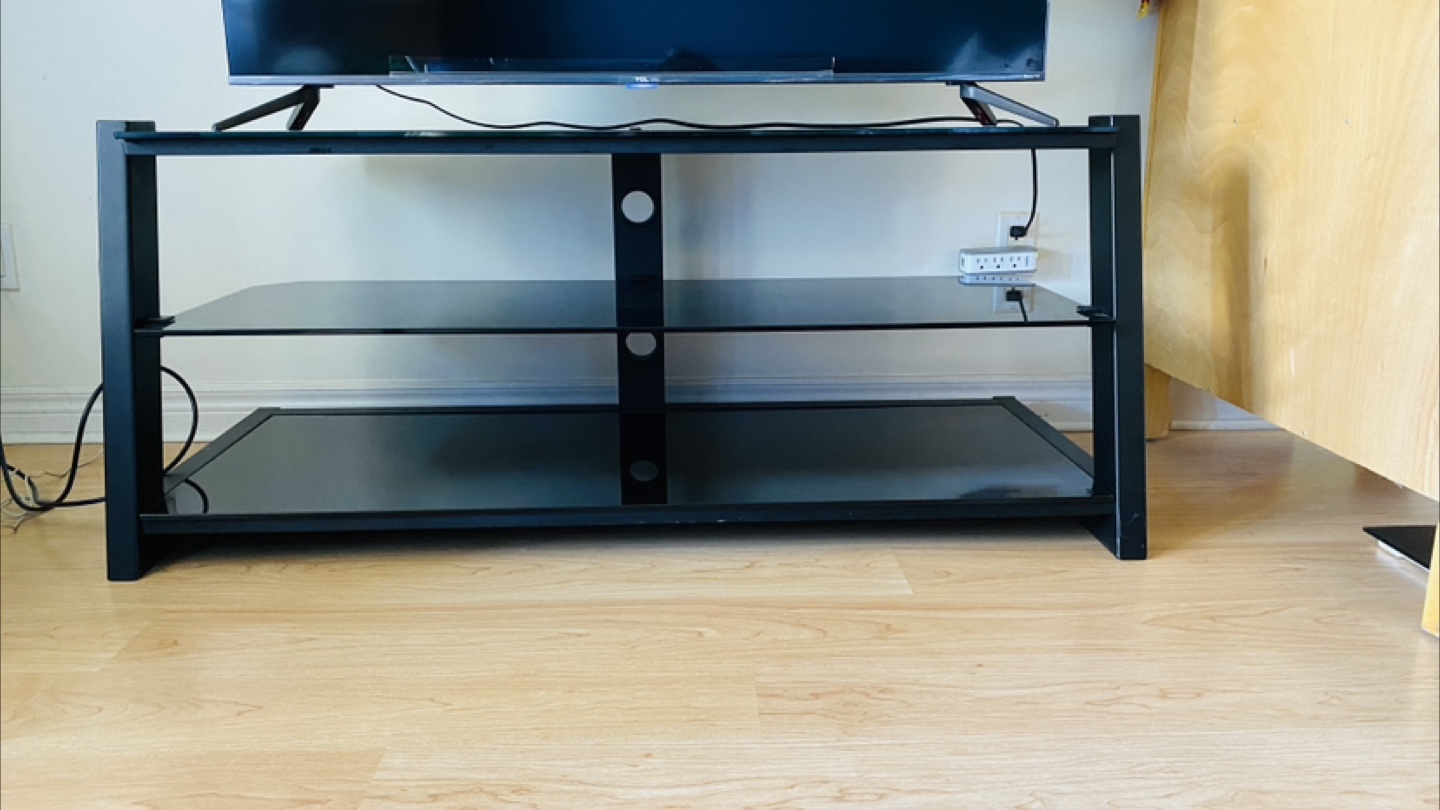 Black Glass TV Stand