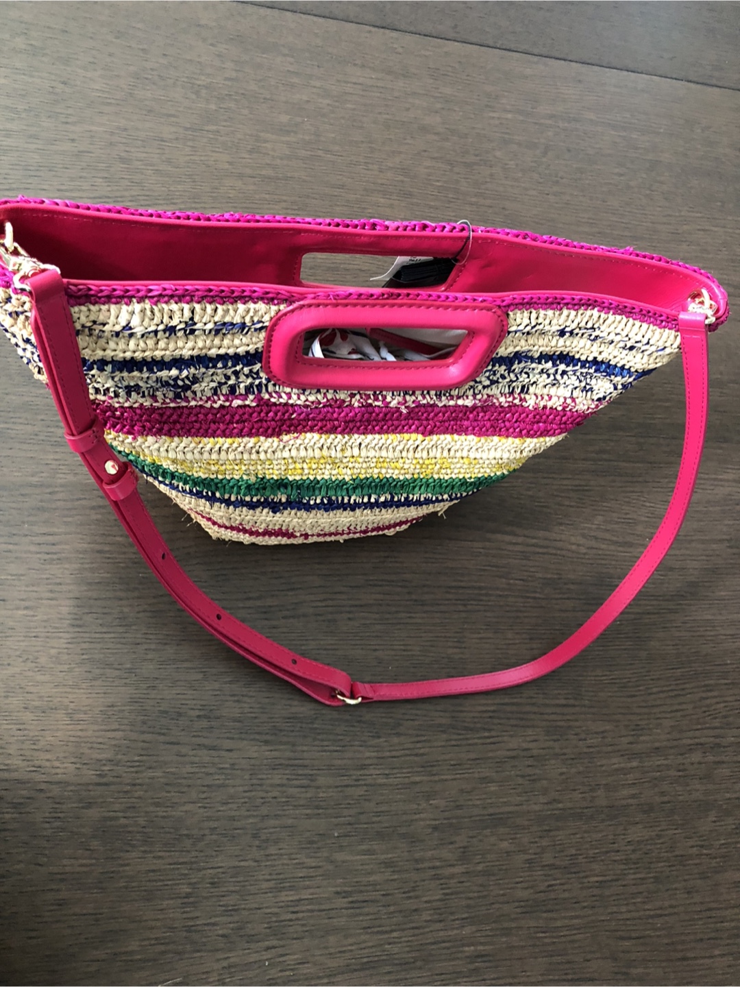 Maje Basket Stripes Tote Bag - Fuchsia - photo 5