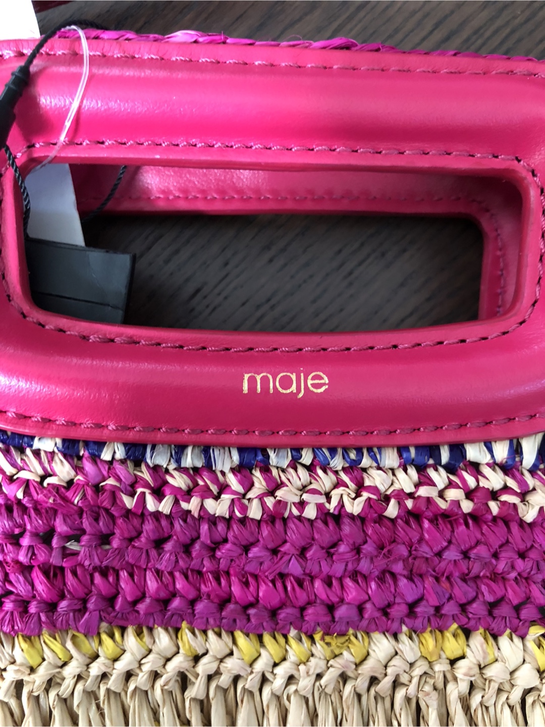 Maje Basket Stripes Tote Bag - Fuchsia - photo 2
