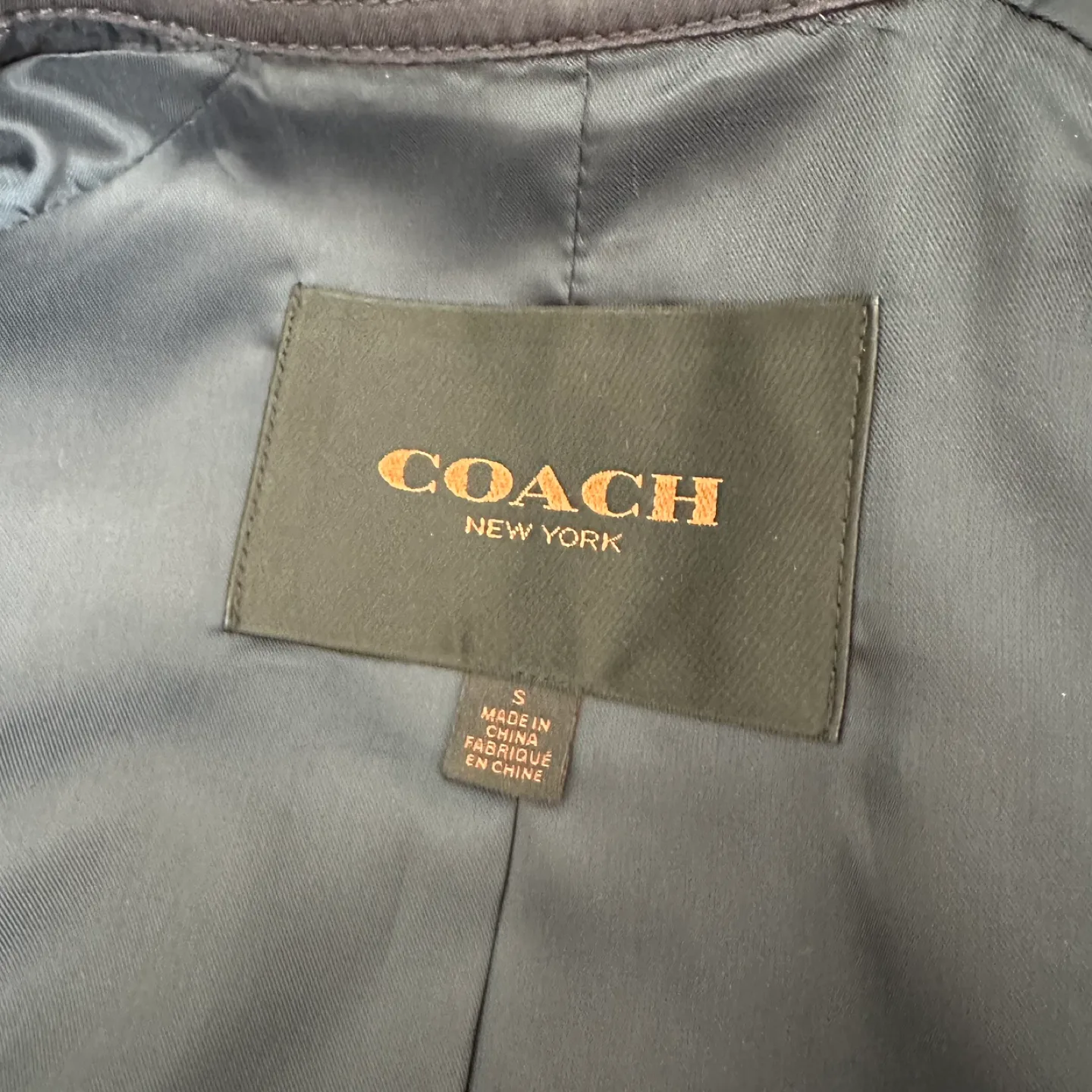 Coach Belted Trench Coat Jacket- Beige Red Navy Size S image indicator(6)