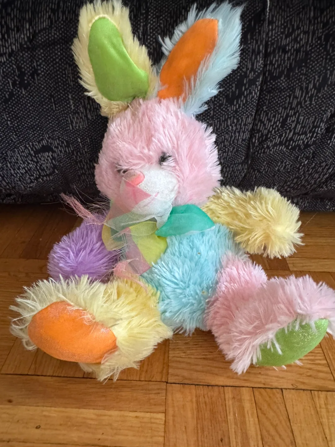 Pastel Coloured Plush Bunny thumbnail