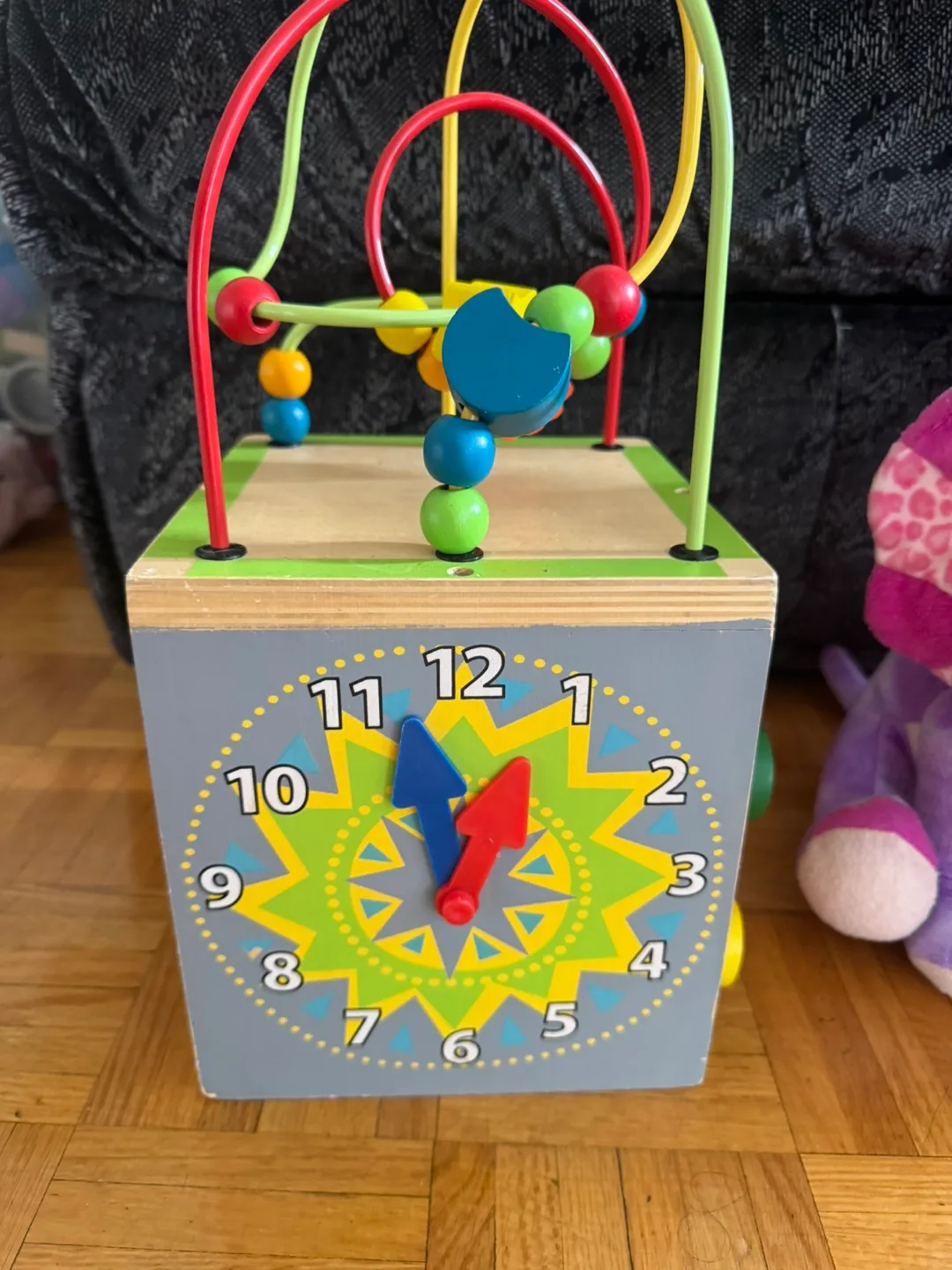 Wooden Activity Cube with Clock thumbnail