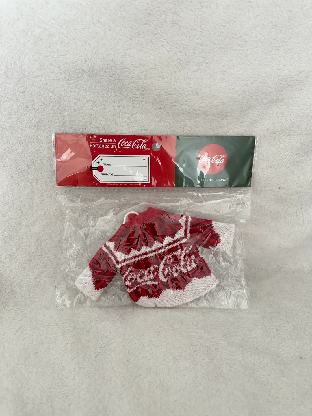 Coca-Cola Mini Sweater Holiday Ornament Ugly Sweater Gift thumbnail
