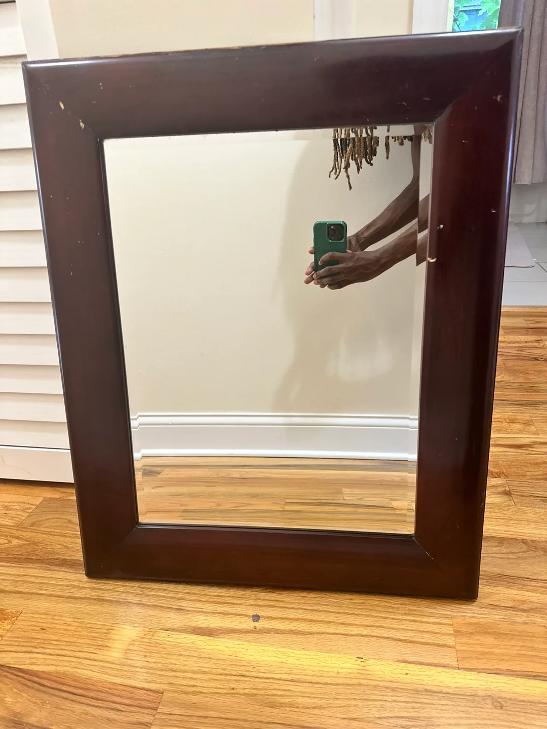 Dark Wood Framed Mirror thumbnail