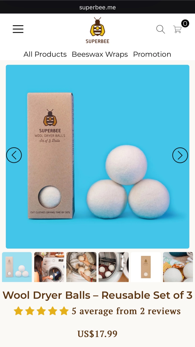 Wool Dryer Balls - Set of 3