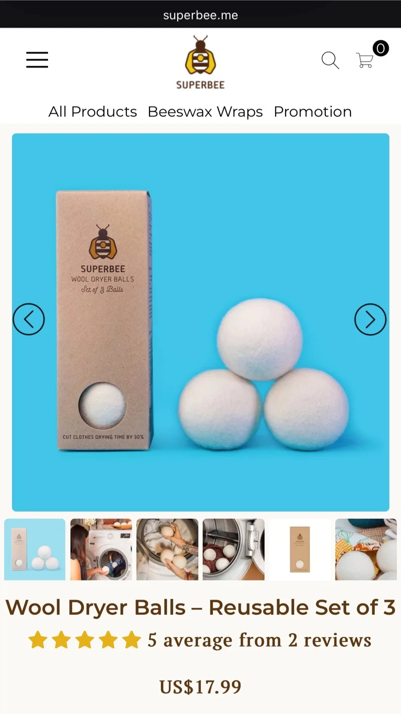 Wool Dryer Balls - Set of 3 thumbnail