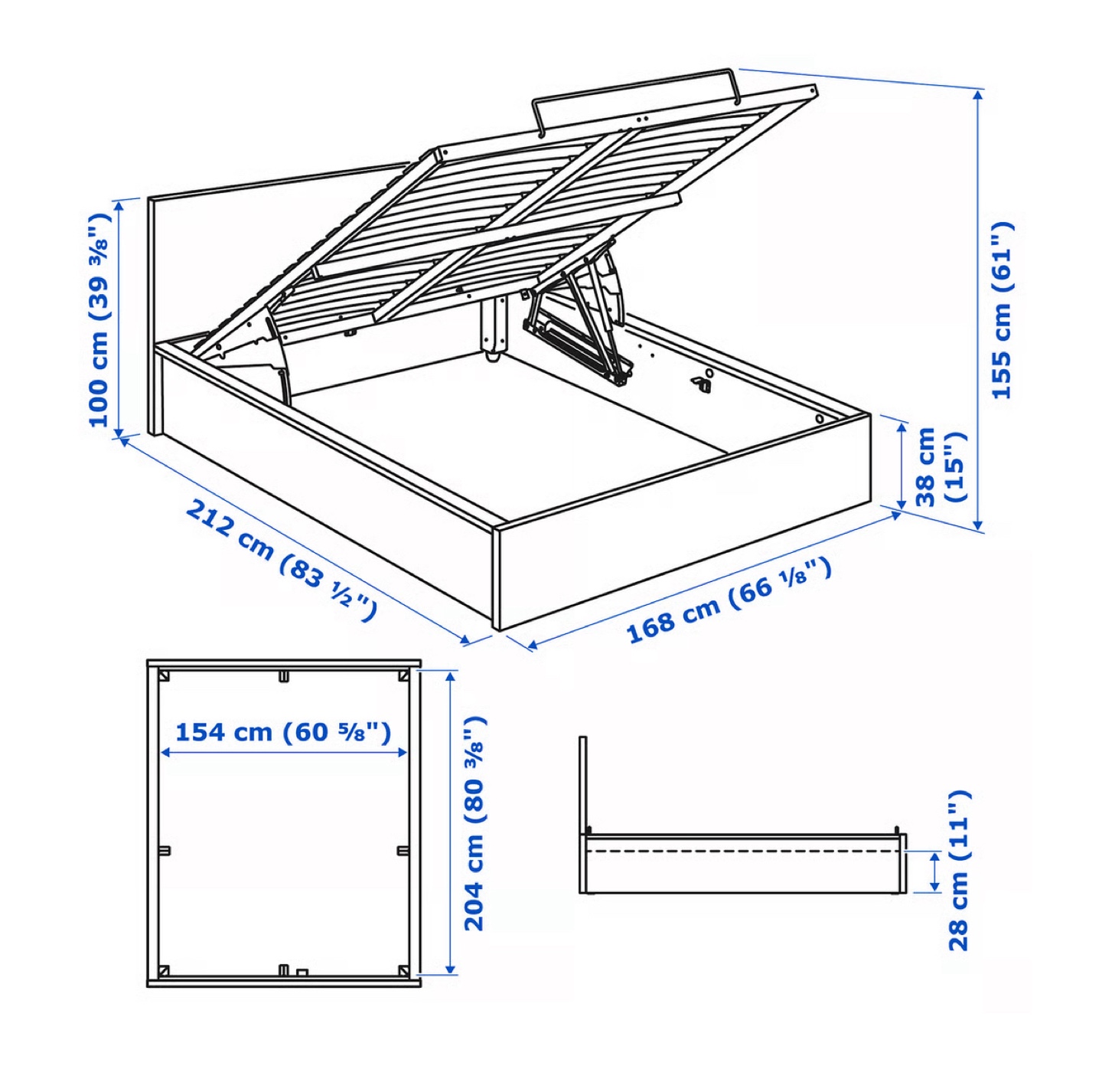 Queen Size Bed with Storage - photo 5