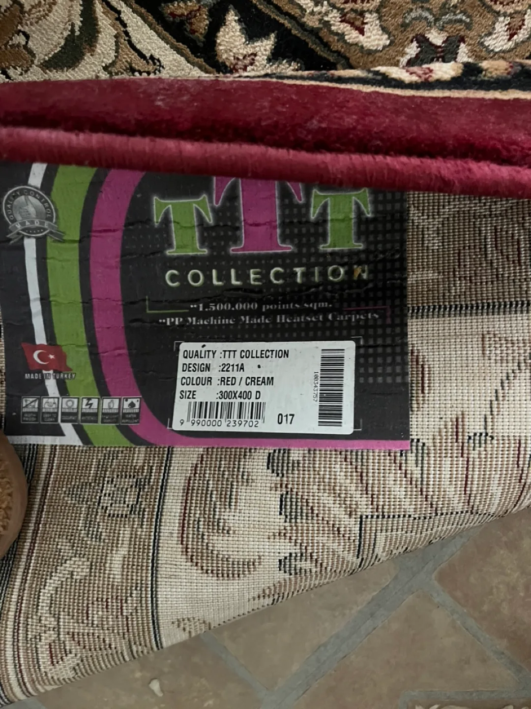 TTT Collection Red/Cream Carpet 300x400cm thumbnail
