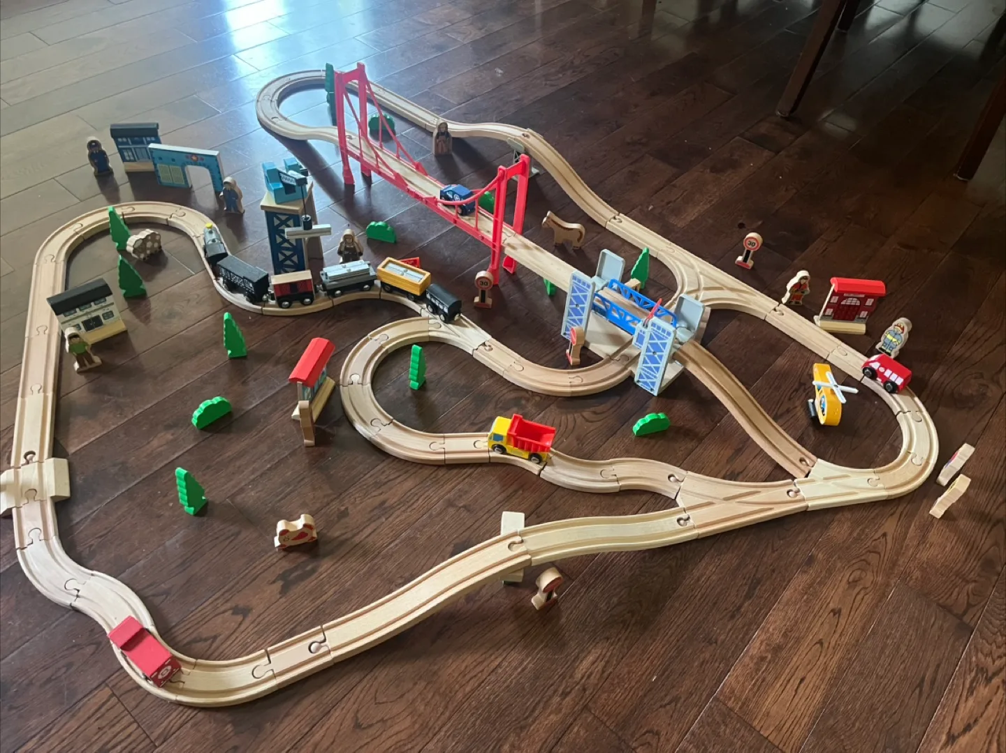 Wooden Train Set with Accessories