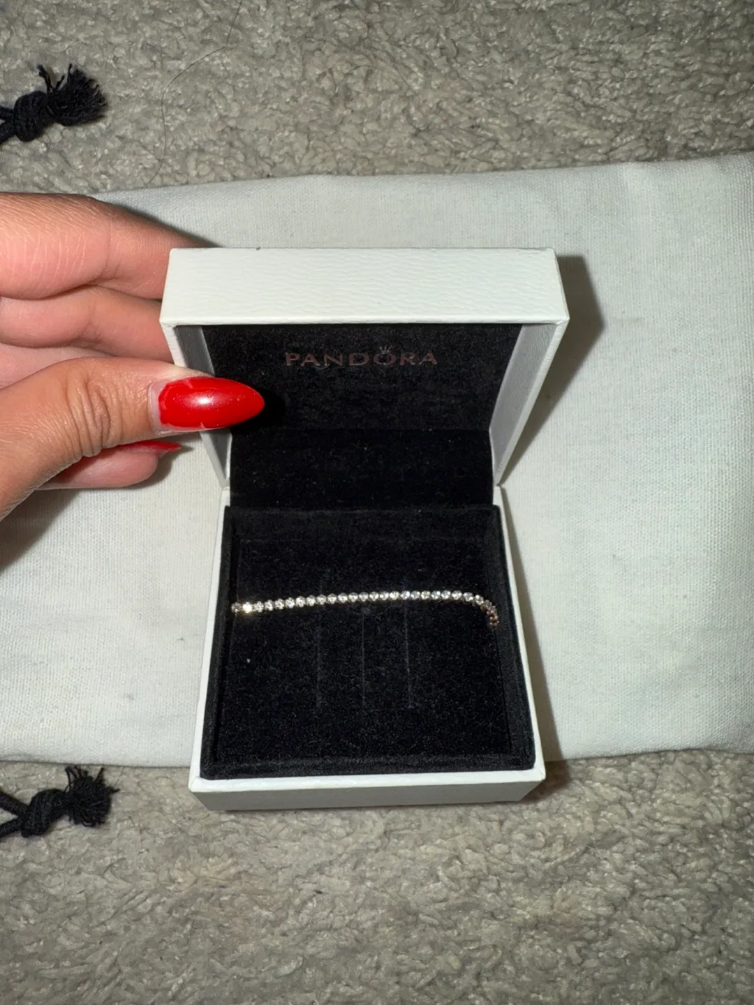 Pandora Rose Gold Slider Tennis Bracelet with Box thumbnail