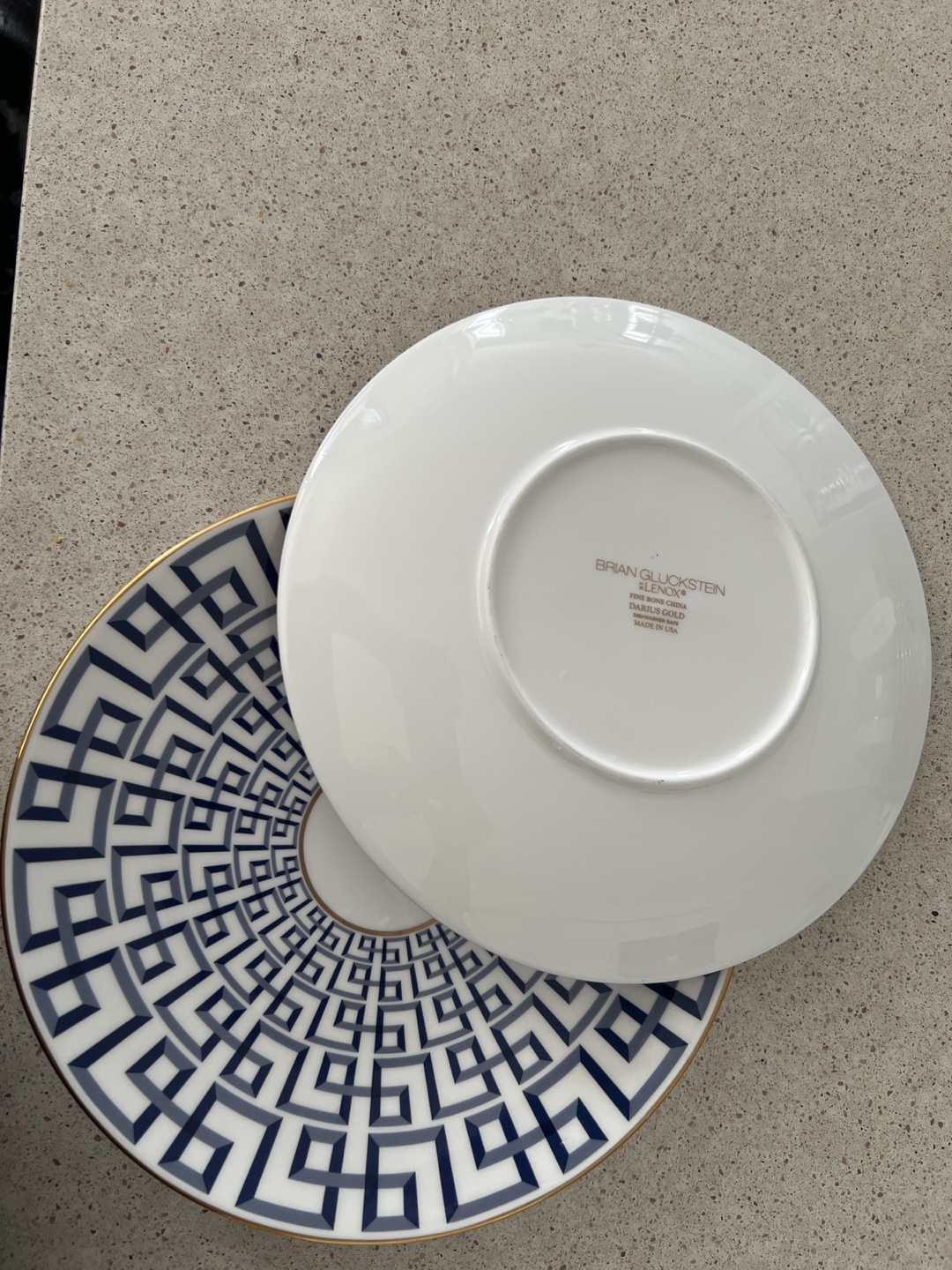 Lenox Brian Gluckstein Darius Gold Saucers