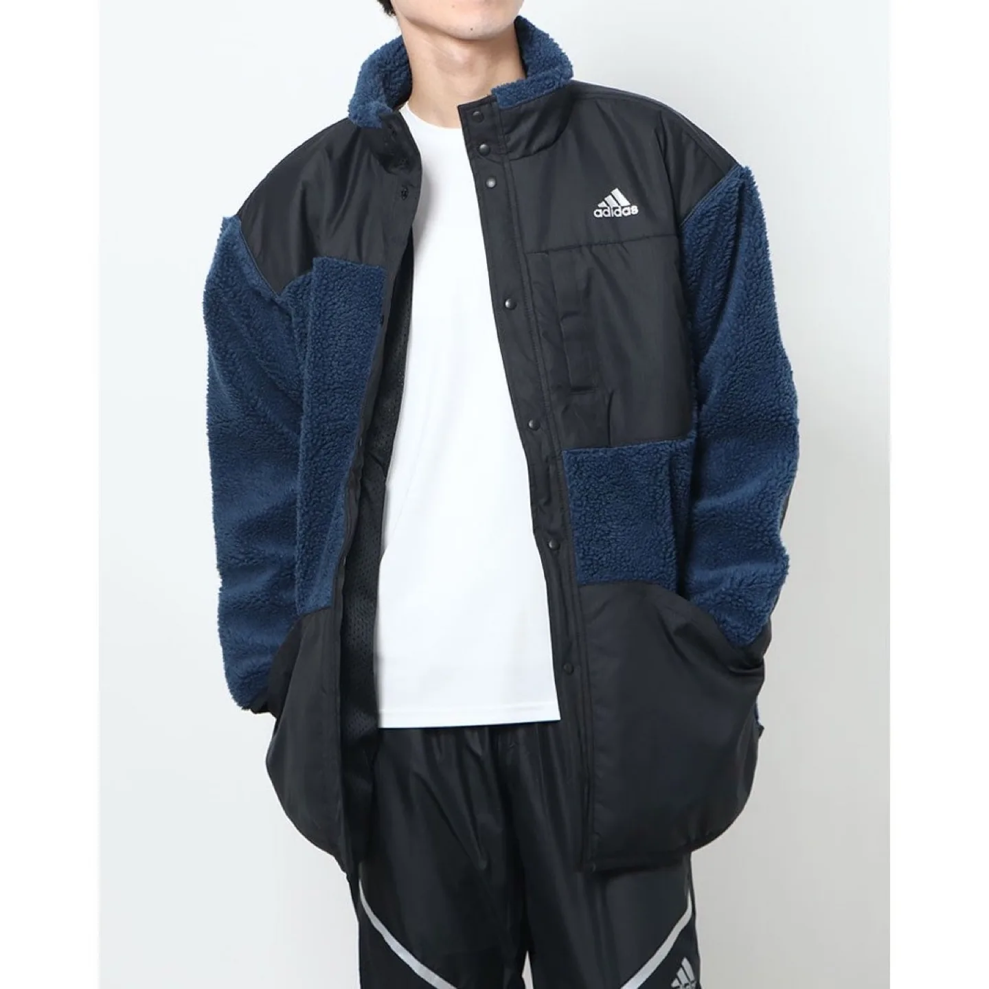 Adidas Fleece Jacket, Blue & Black-size xl thumbnail