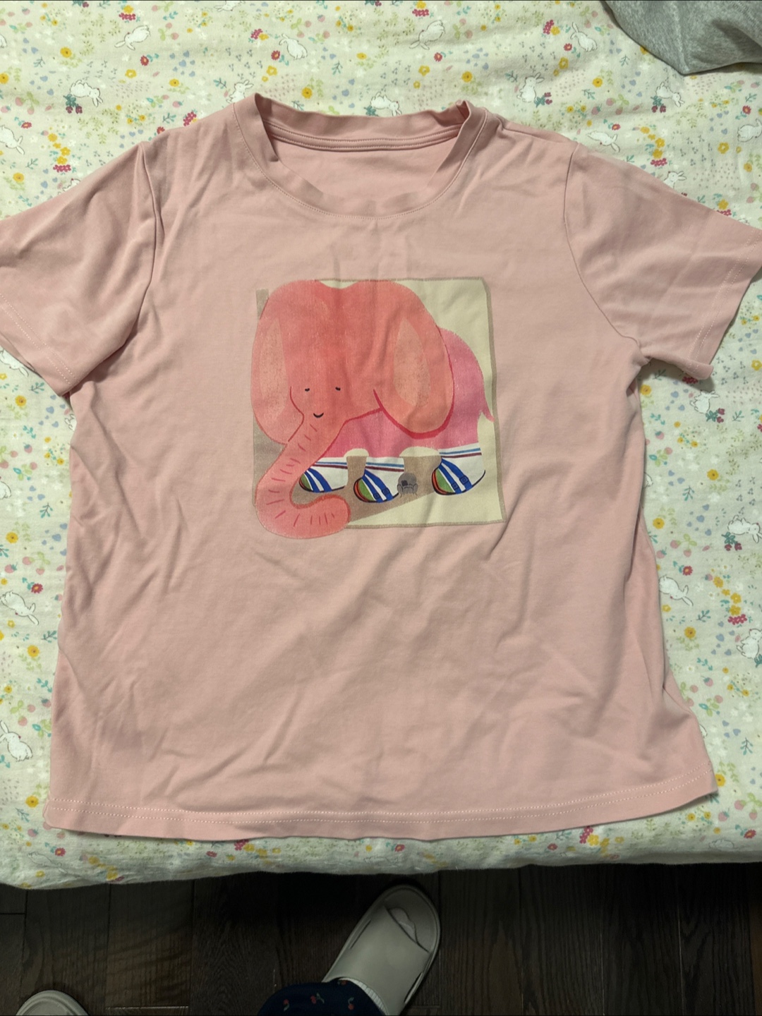 Pink T-Shirt with Elephant Design