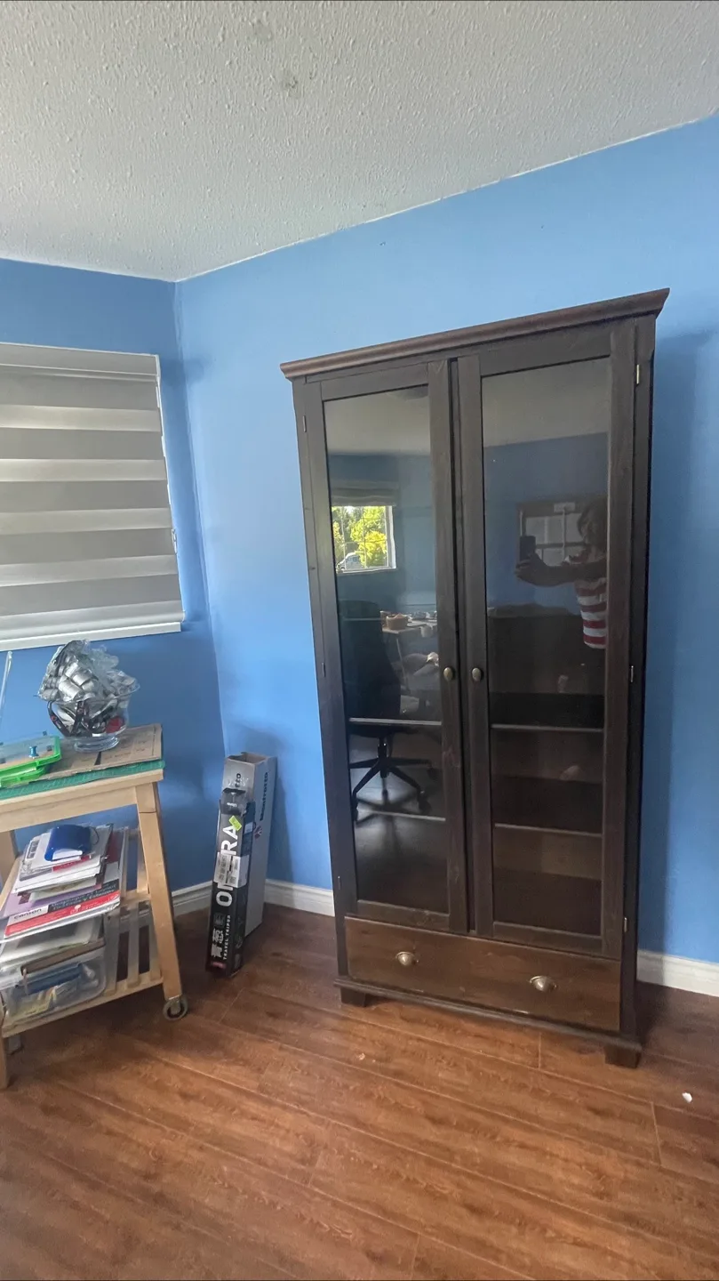 IKEA Dark Brown Display Cabinet thumbnail