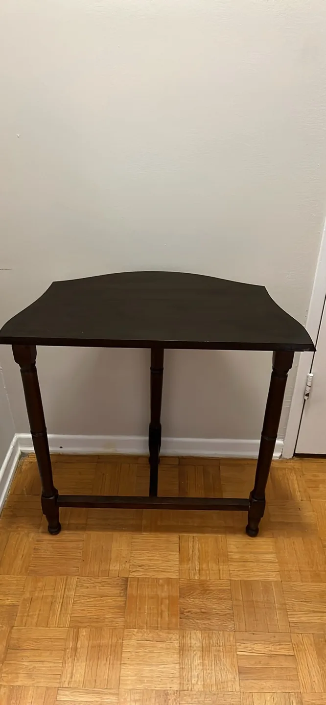 Dark Brown Half-Moon Console Table thumbnail
